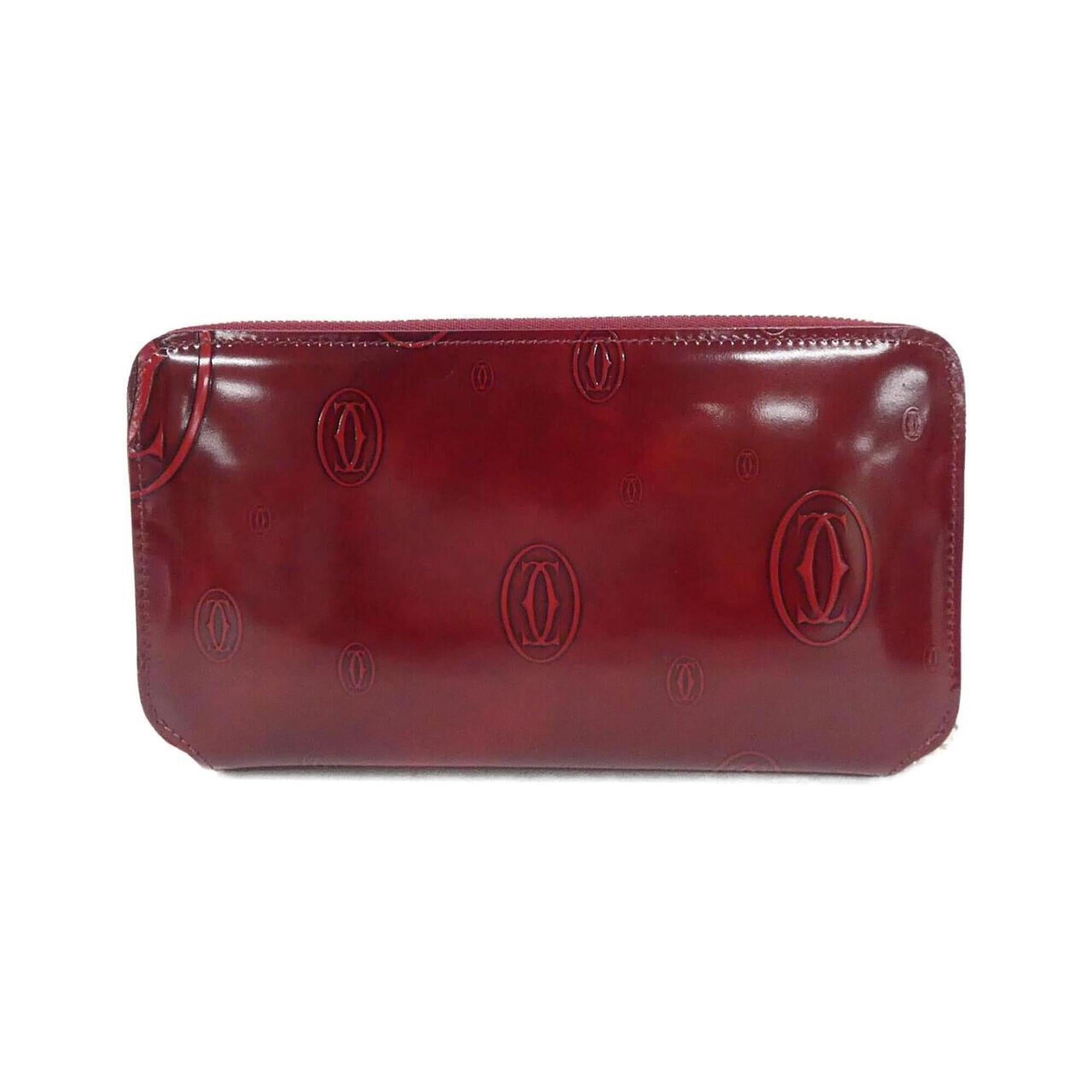 Cartier Bordeaux Leather Long Wallet (Bi-Fold) (Pre-Owned)