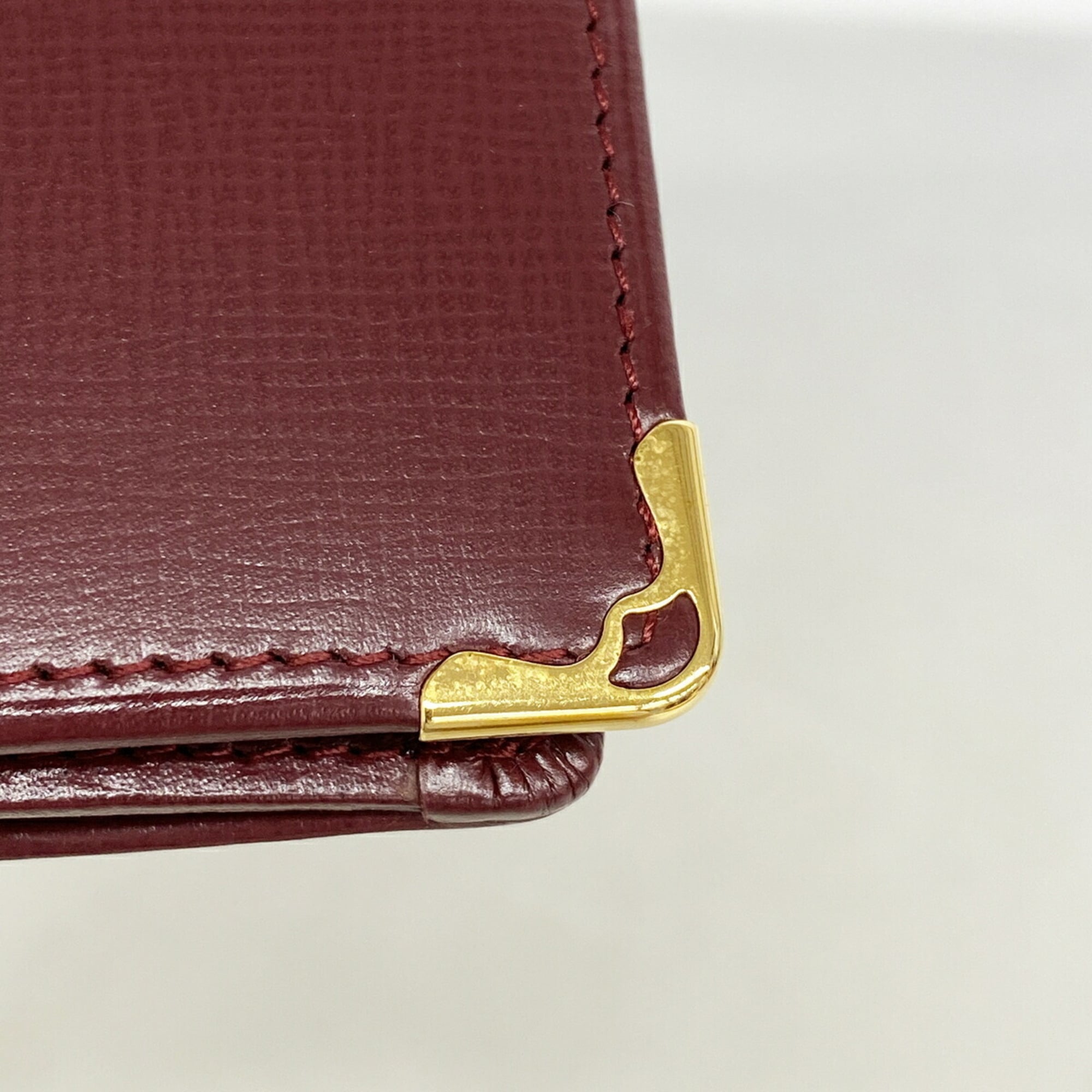 Cartier Bordeaux Leather Long Wallet (Bi-Fold) (Pre-Owned)