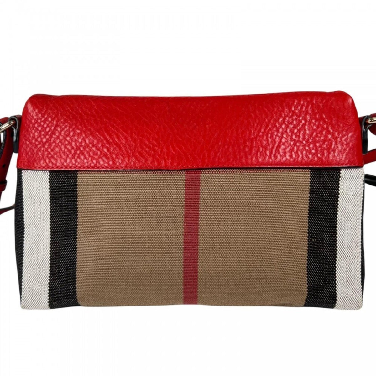 Burberry Multi-Color White Canvas Leather Shoulder Bag (Pre-Owned)