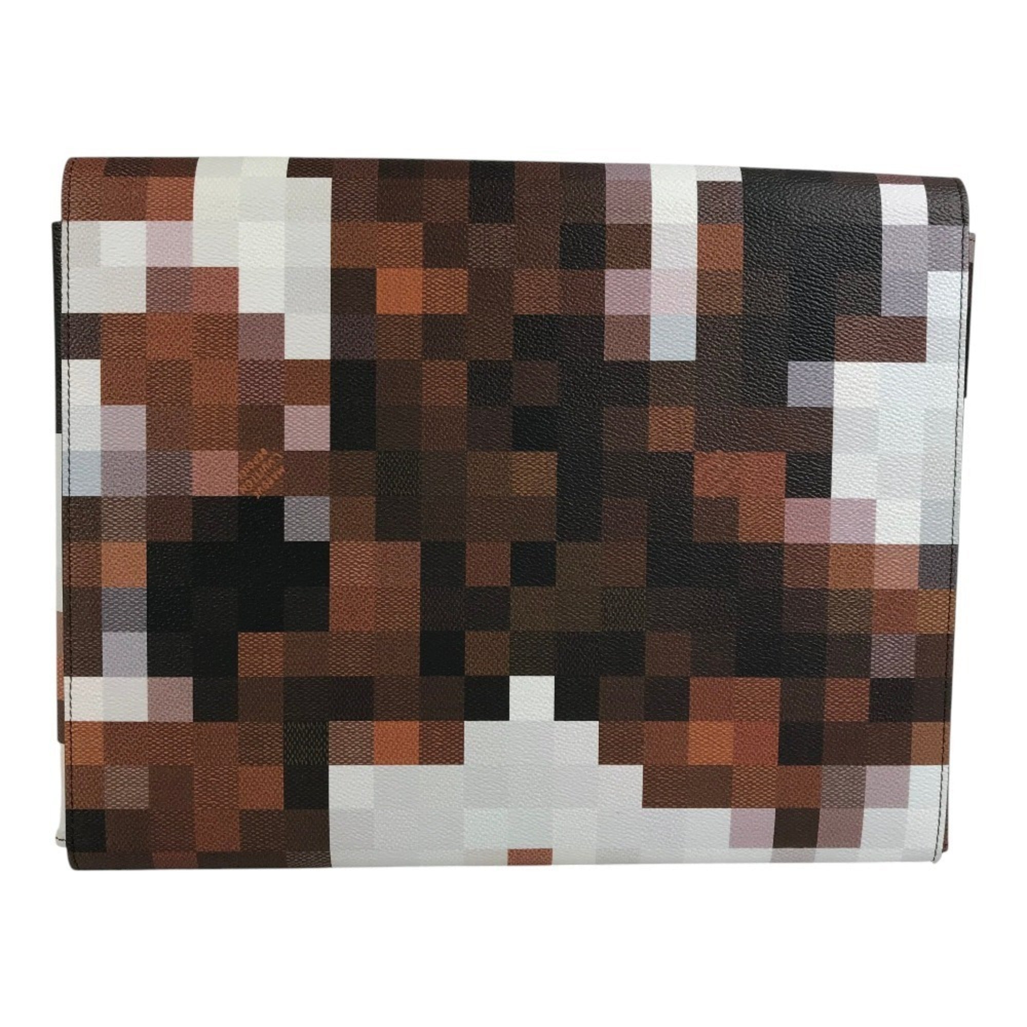 Louis Vuitton Brown Leather Clutch Bag Handbag Pouch (Pre-Owned)