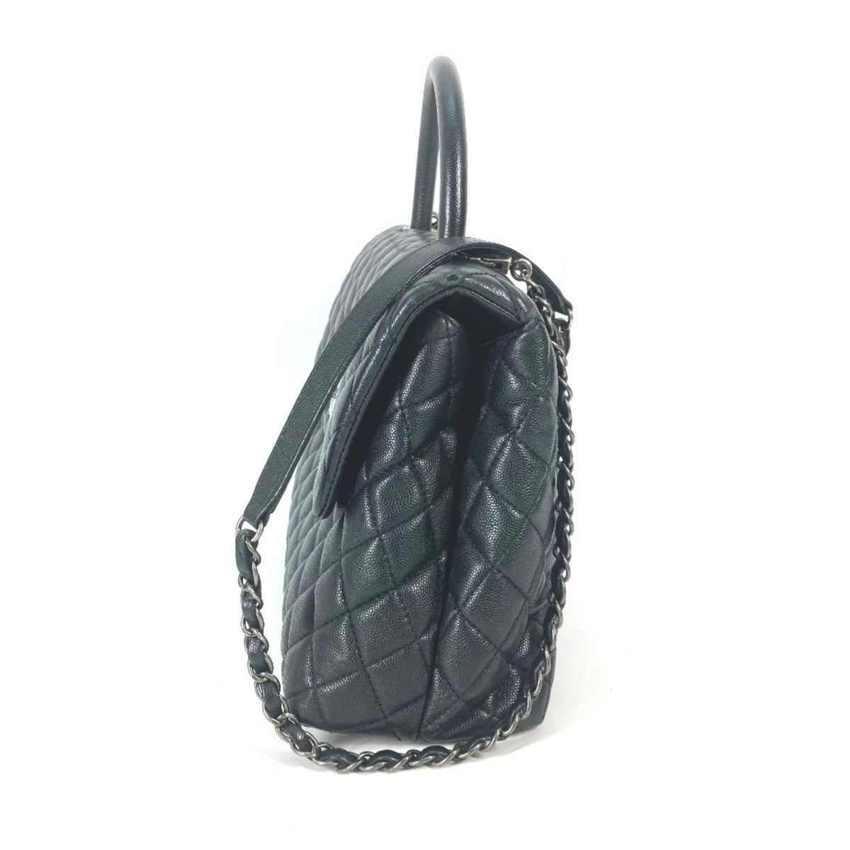 Chanel Black Leather Handbag (Pre-Owned)