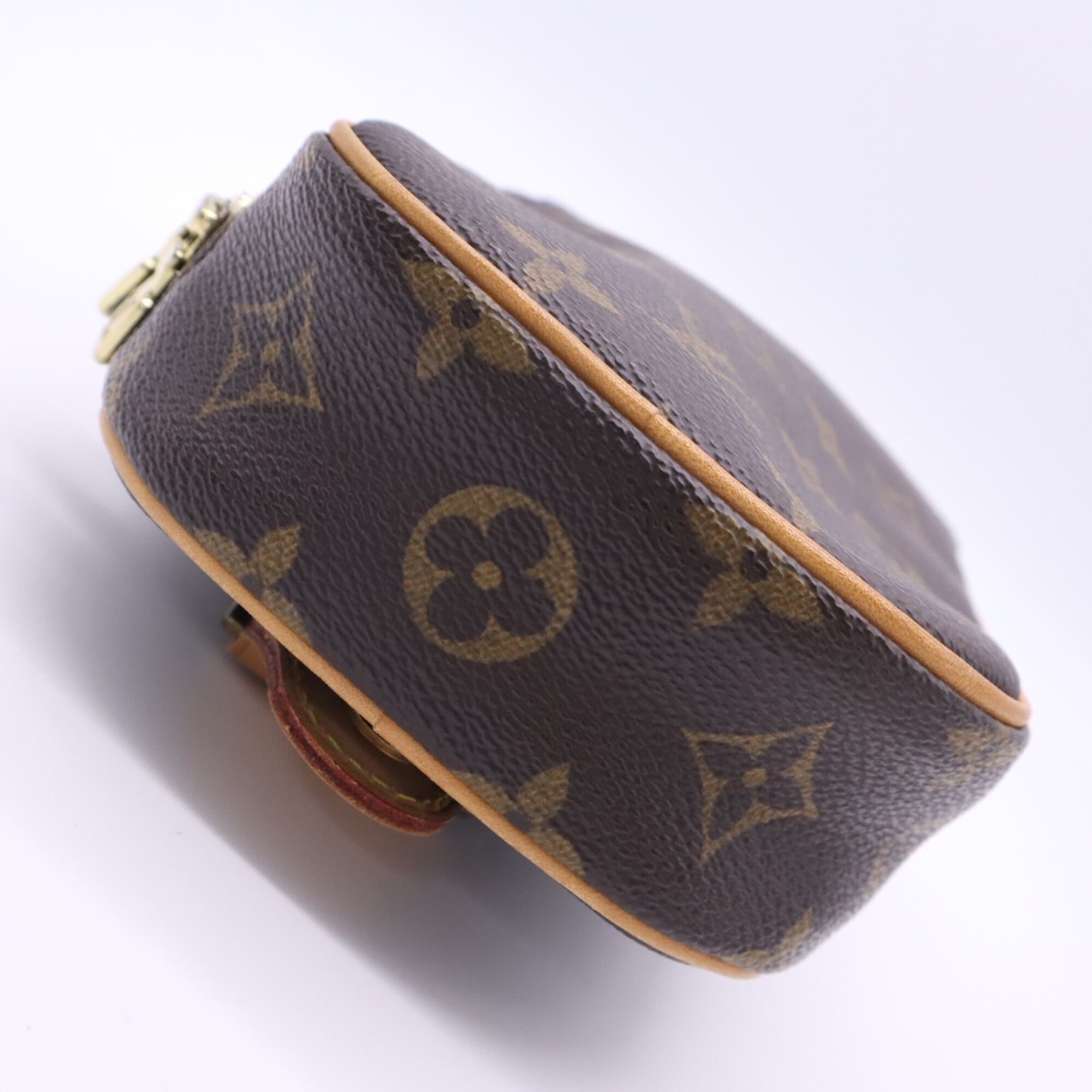 Louis Vuitton Beige Brown Coated Canvas Leather Pochette Shoulder Bag (Pre-Owned)