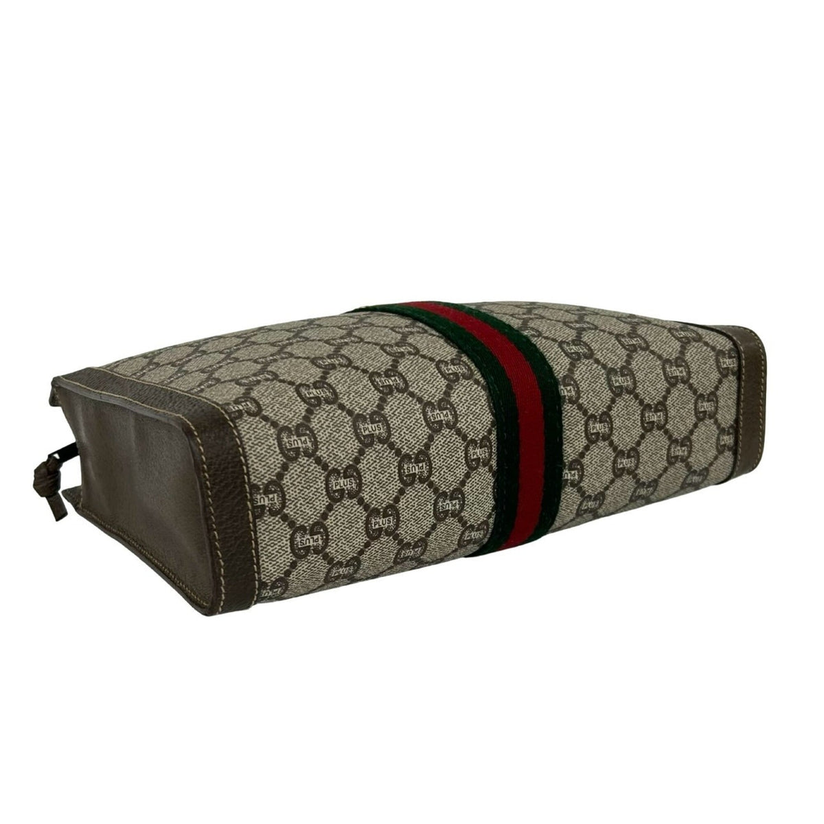 Gucci Brown Red Color Pvc Leather Clutch Bag Pouch (Pre-Owned)