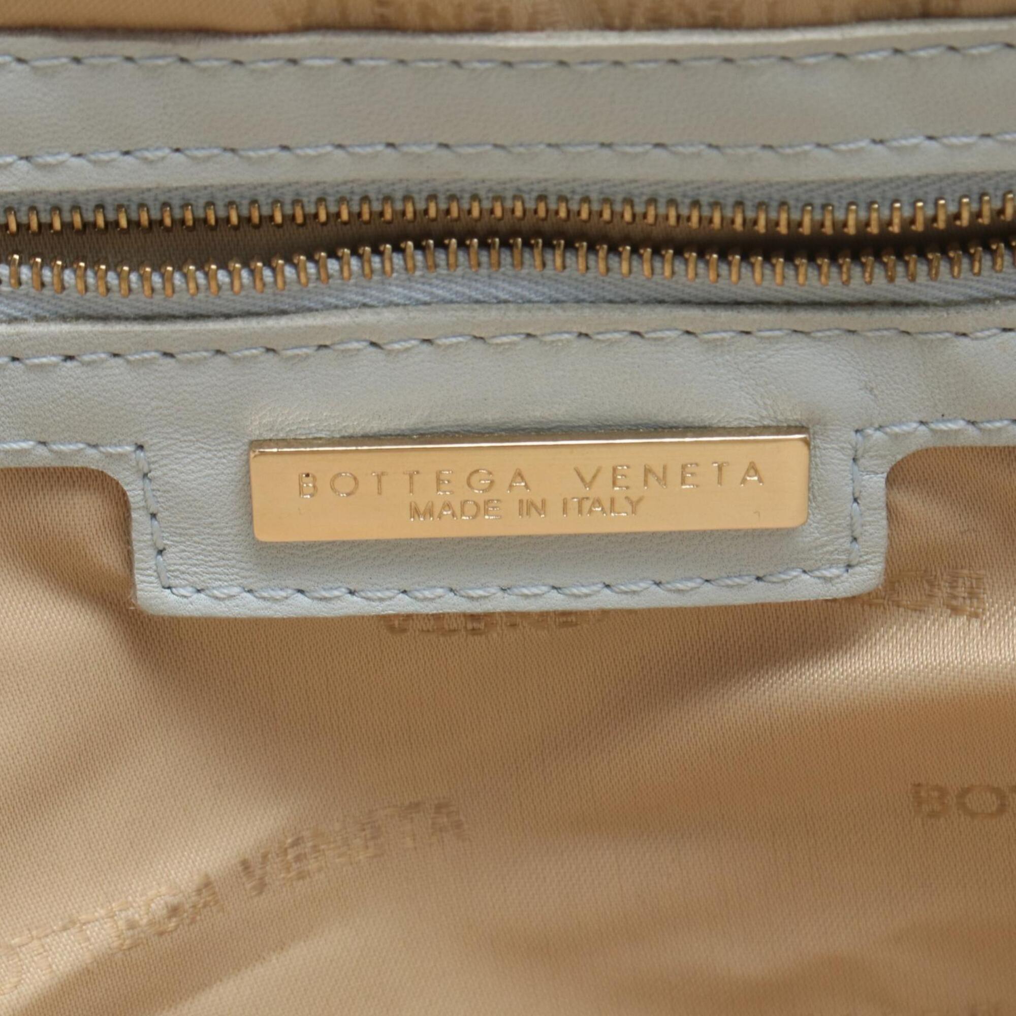 Bottega Veneta Blue Leather Boston Bag Handbag (Pre-Owned)