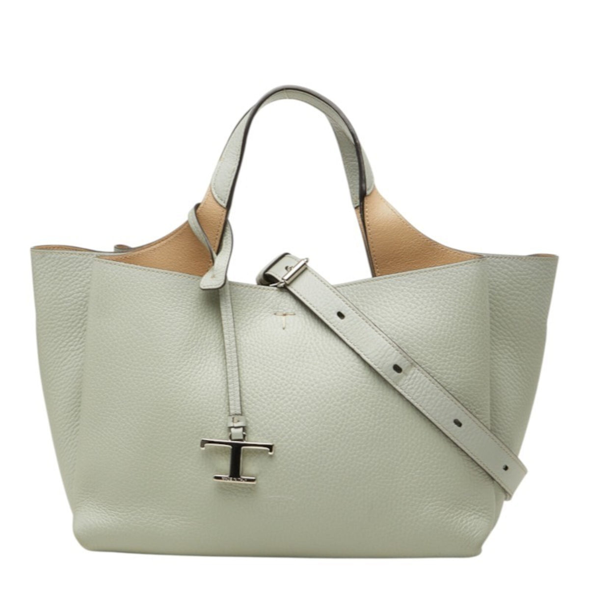 Tod's Light Green Leather Handbag Shoulder Bag (Pre-Owned)