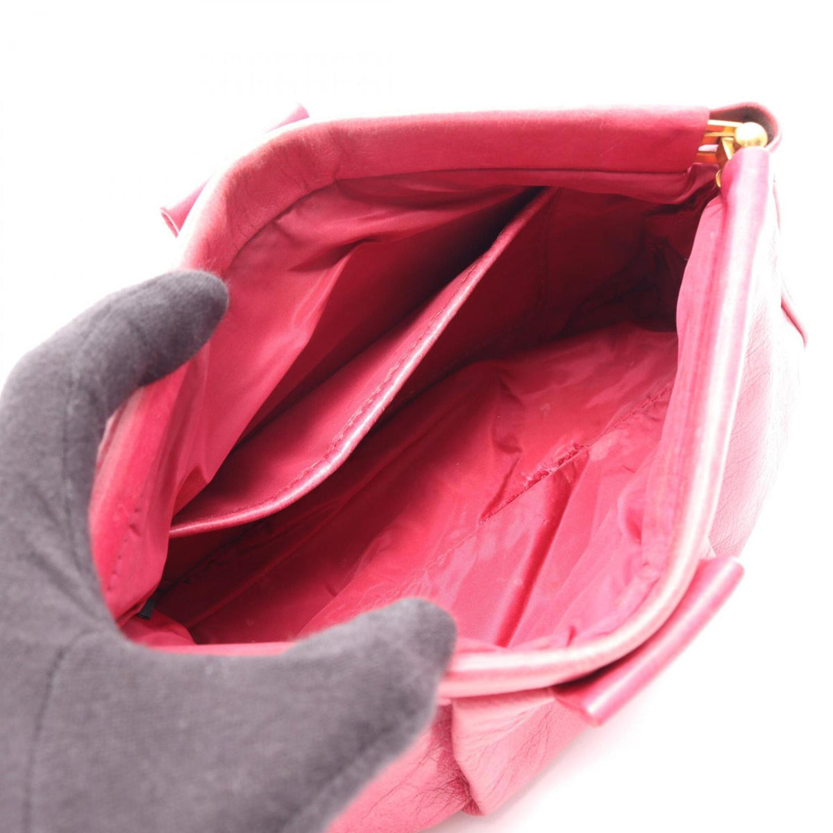 Miu Miu Pink Leather Clutch Bag Handbag (Pre-Owned)