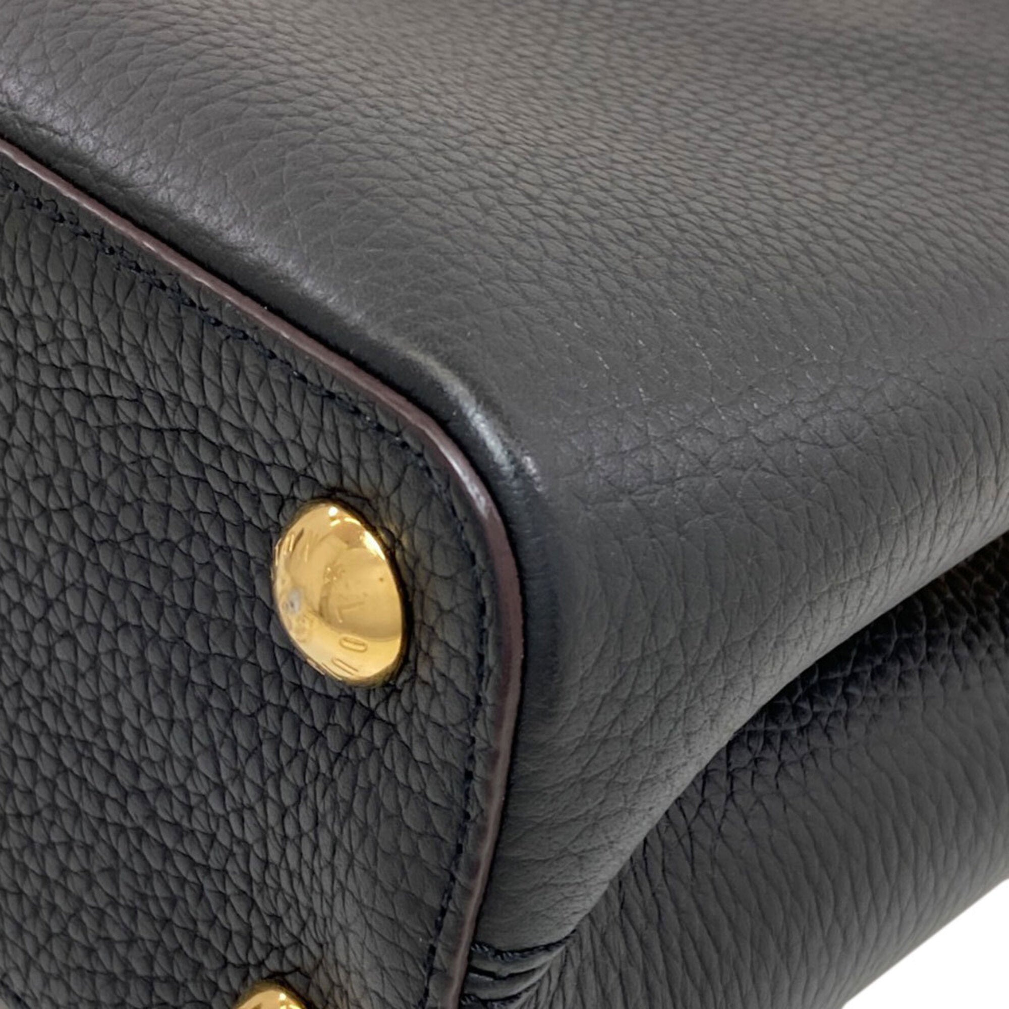 Louis Vuitton Black Leather Handbag (Pre-Owned)