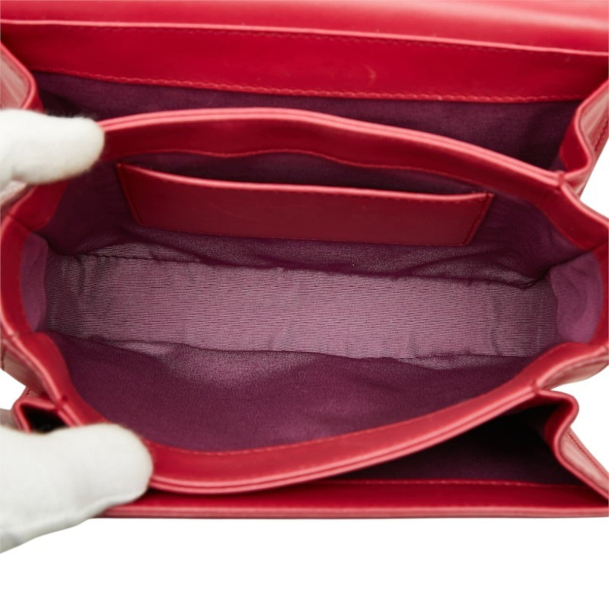 Bvlgari Pink Red Color Leather Shoulder Bag (Pre-Owned)