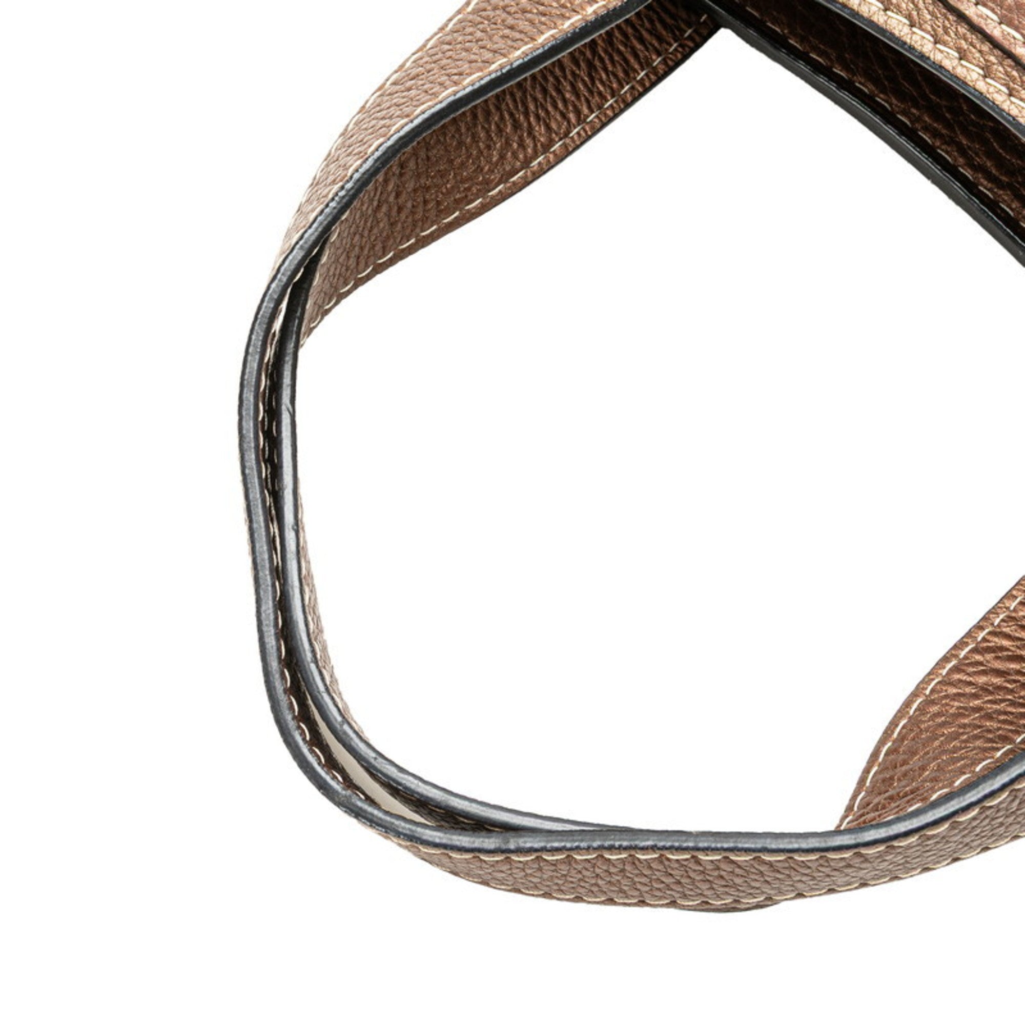 Loewe Beige Brown Canvas Leather Handbag (Pre-Owned)