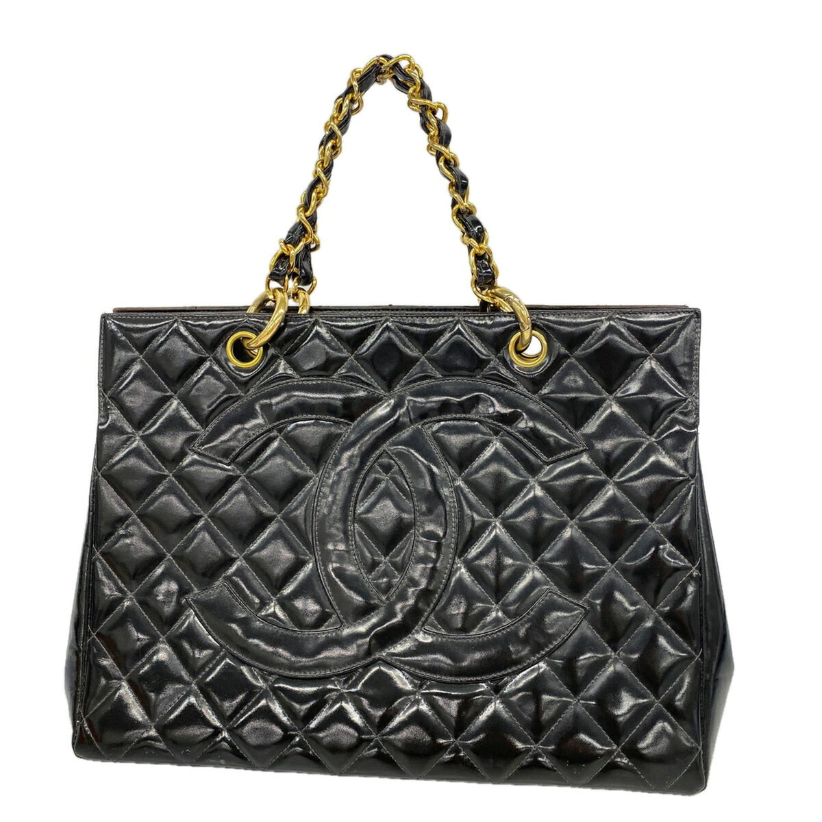 Chanel Black Patent Leather Tote Bag (Pre-Owned)