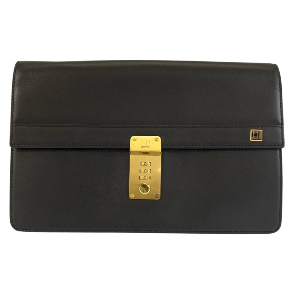Dunhill Black Leather Clutch Bag (Pre-Owned)