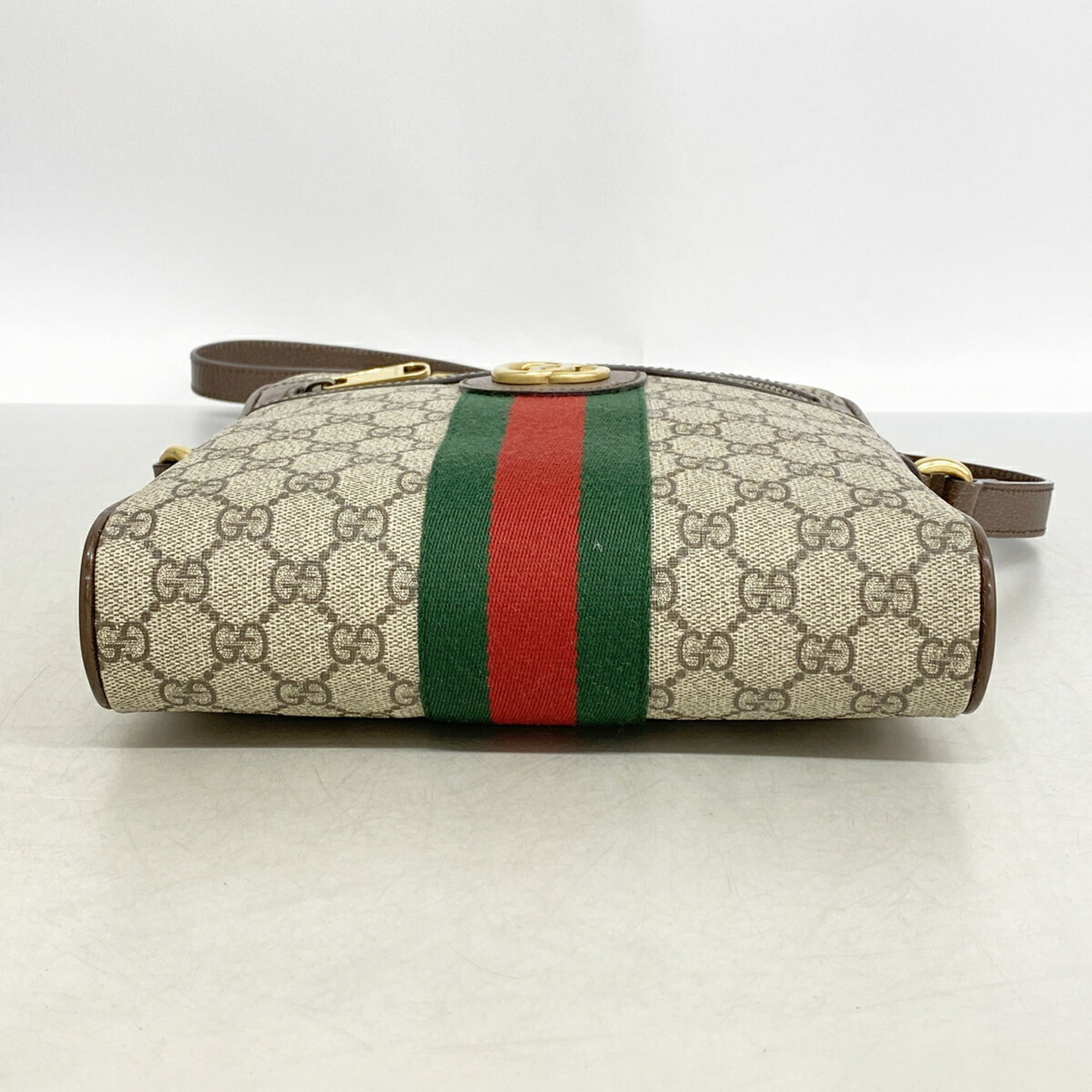 Gucci Beige Brown Pvc Shoulder Bag (Pre-Owned)