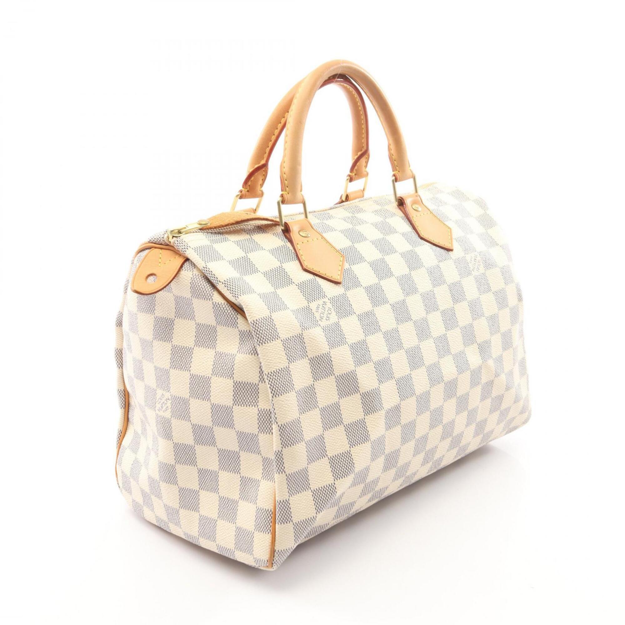 Louis Vuitton White Damier Azur Leather Handbag (Pre-Owned)