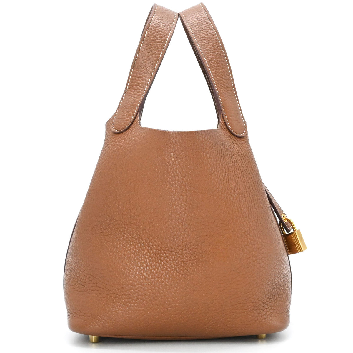 Hermes Picotin Gold Taurillon Clemence Leather Handbag (Pre-Owned)