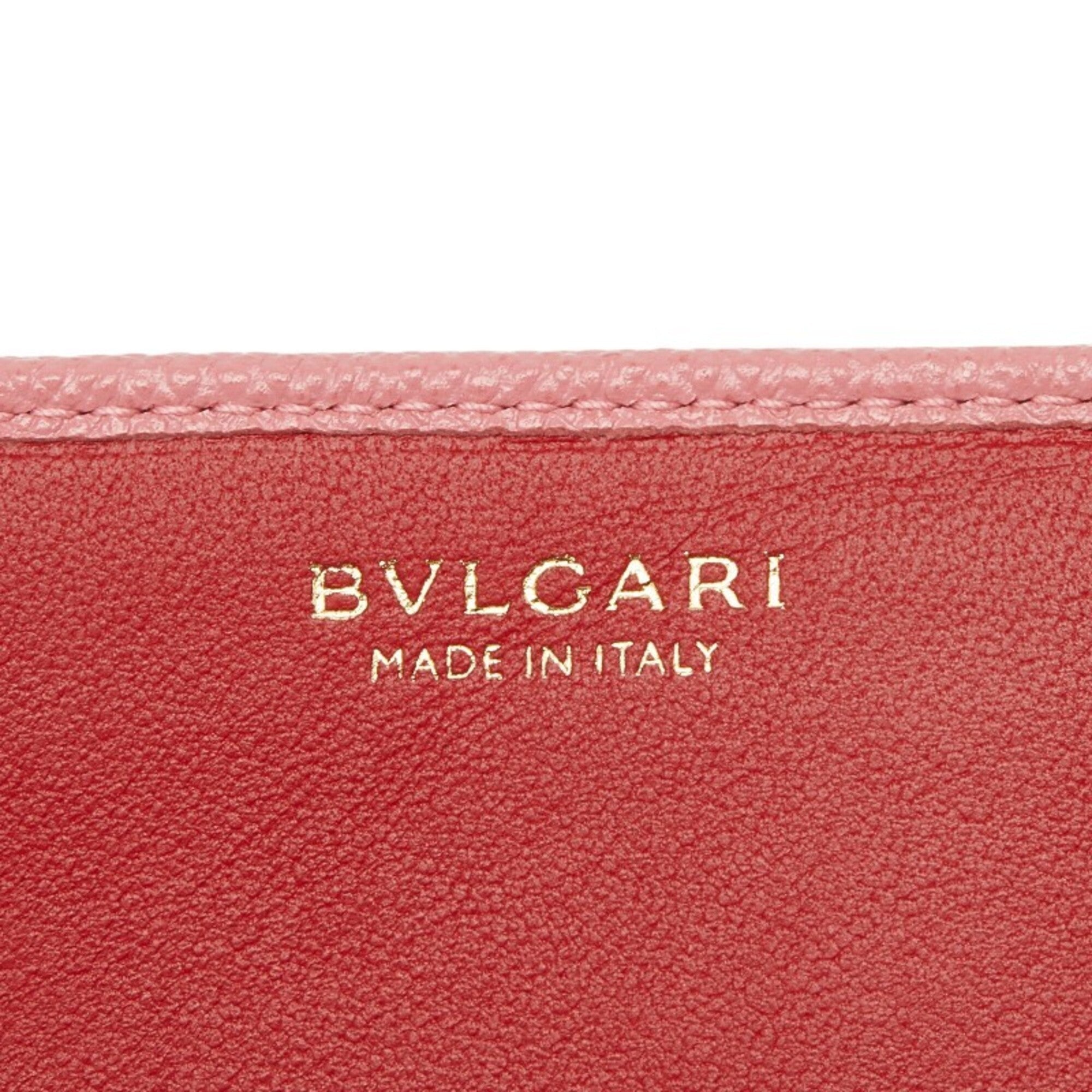 Bvlgari Pink Leather Long Wallet (Bi-Fold) (Pre-Owned)