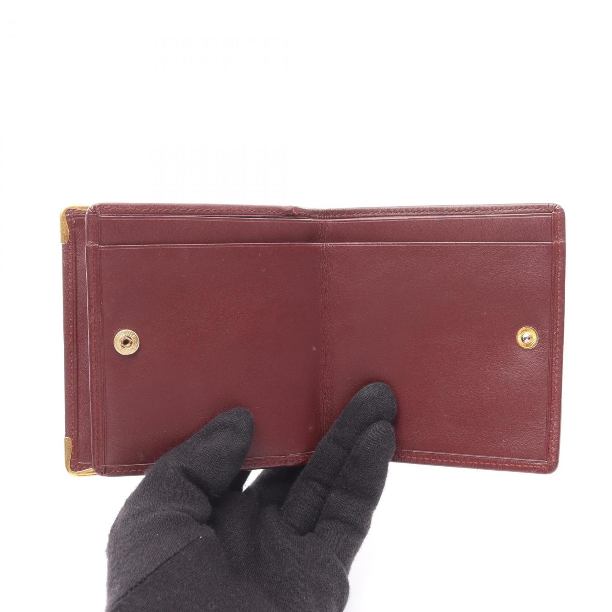 Cartier Bordeaux Leather Wallet (Bi-Fold) (Pre-Owned)