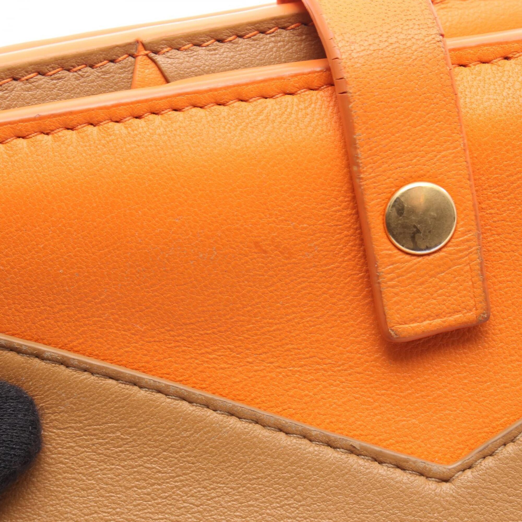 Bottega Veneta Brown Orange Leather Wallet (Bi-Fold) (Pre-Owned)
