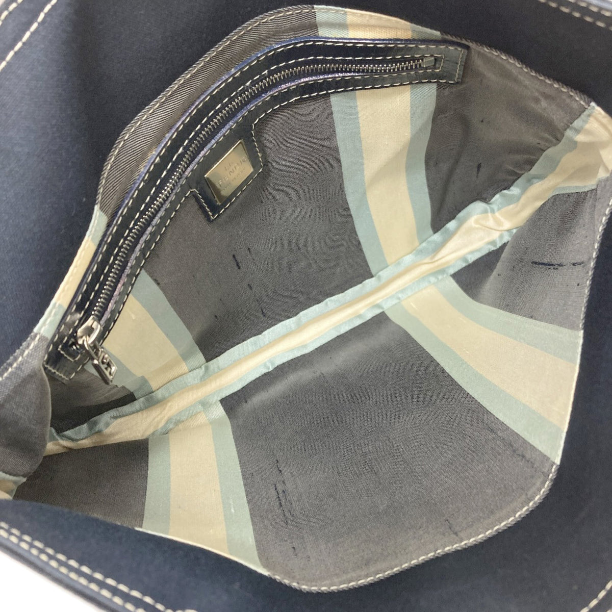 Fendi Blue Canvas Tote Bag (Pre-Owned)