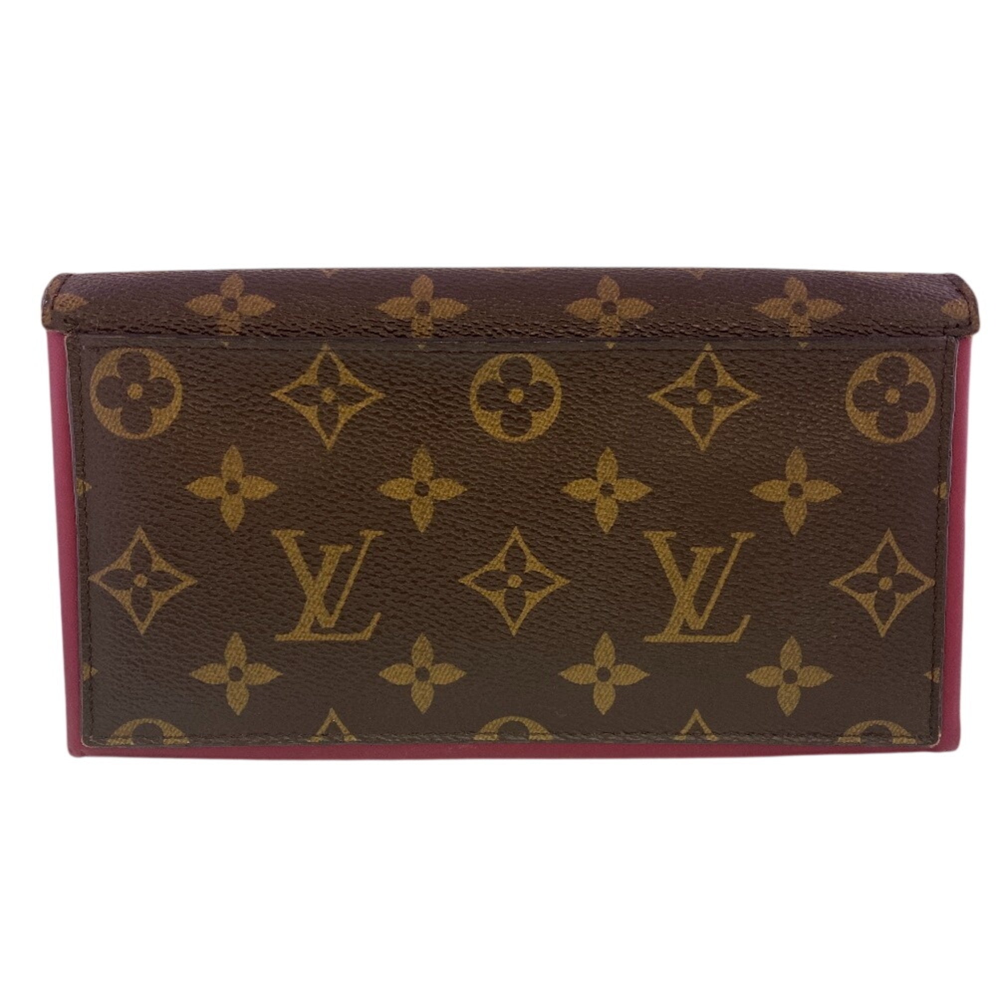 Louis Vuitton Monogram Brown Leather Long Wallet (Bi-Fold) (Pre-Owned)