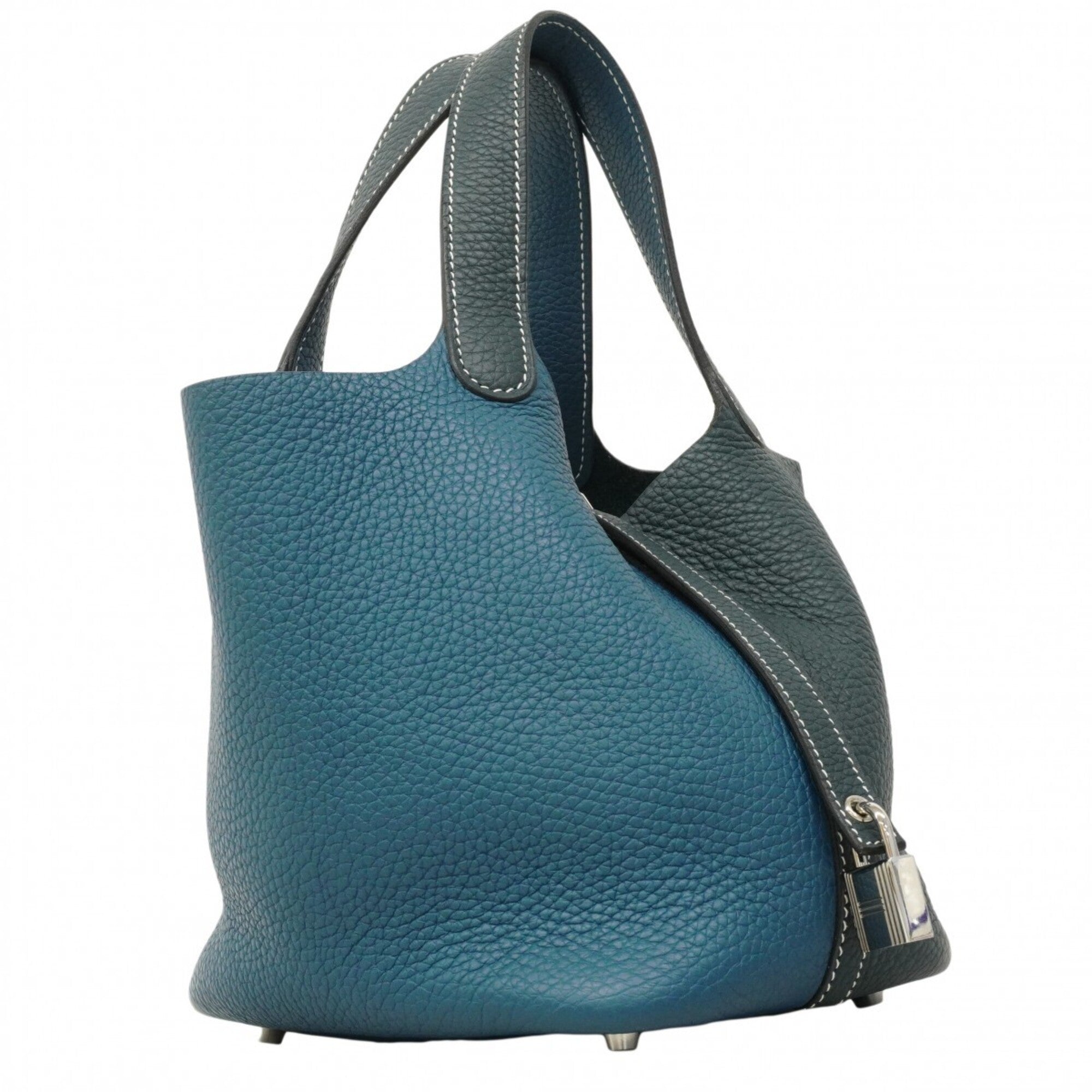 Hermes Green Taurillon Clemence Leather Handbag (Pre-Owned)