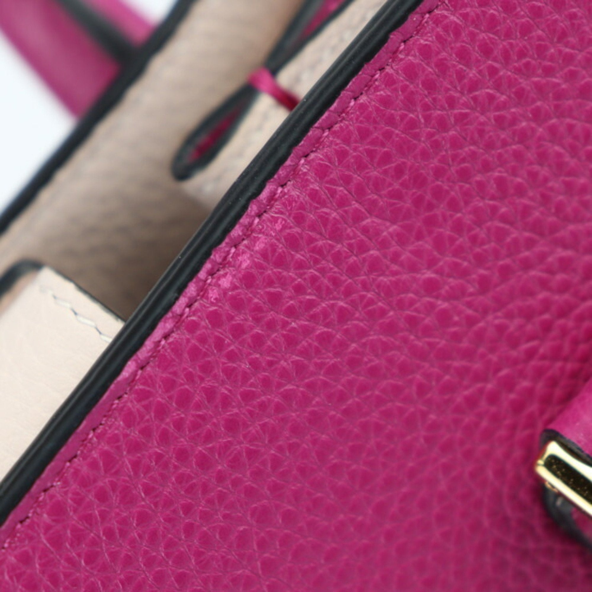 Versace Pink Beige Leather Handbag Shoulder Bag Tote Bag (Pre-Owned)