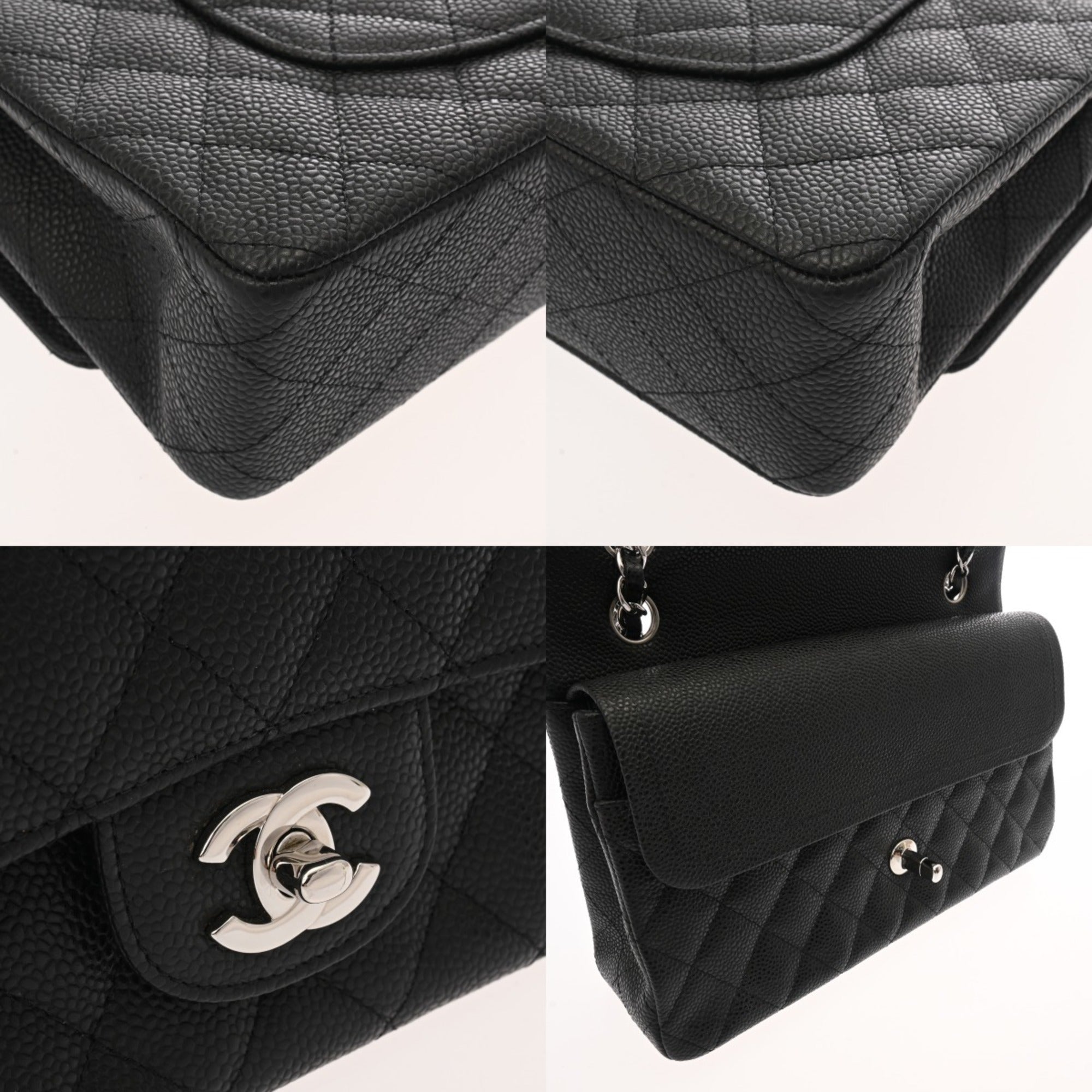 Chanel Black Grained Calfskin Shoulder Bag (Pre-Owned)