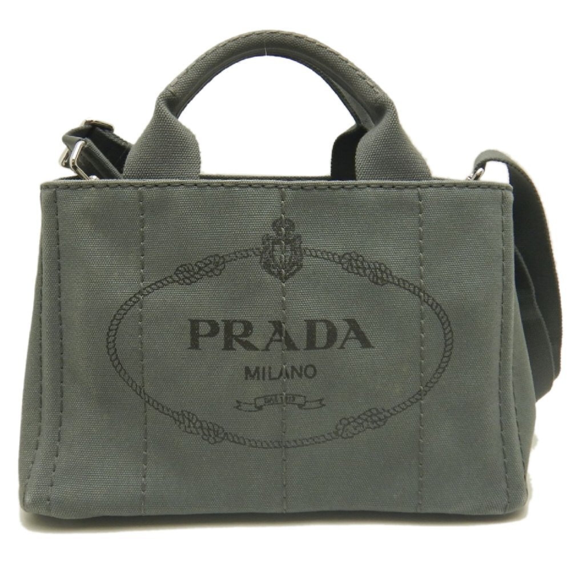 Prada Canapa Ardesia Canvas Tote Bag (Pre-Owned)