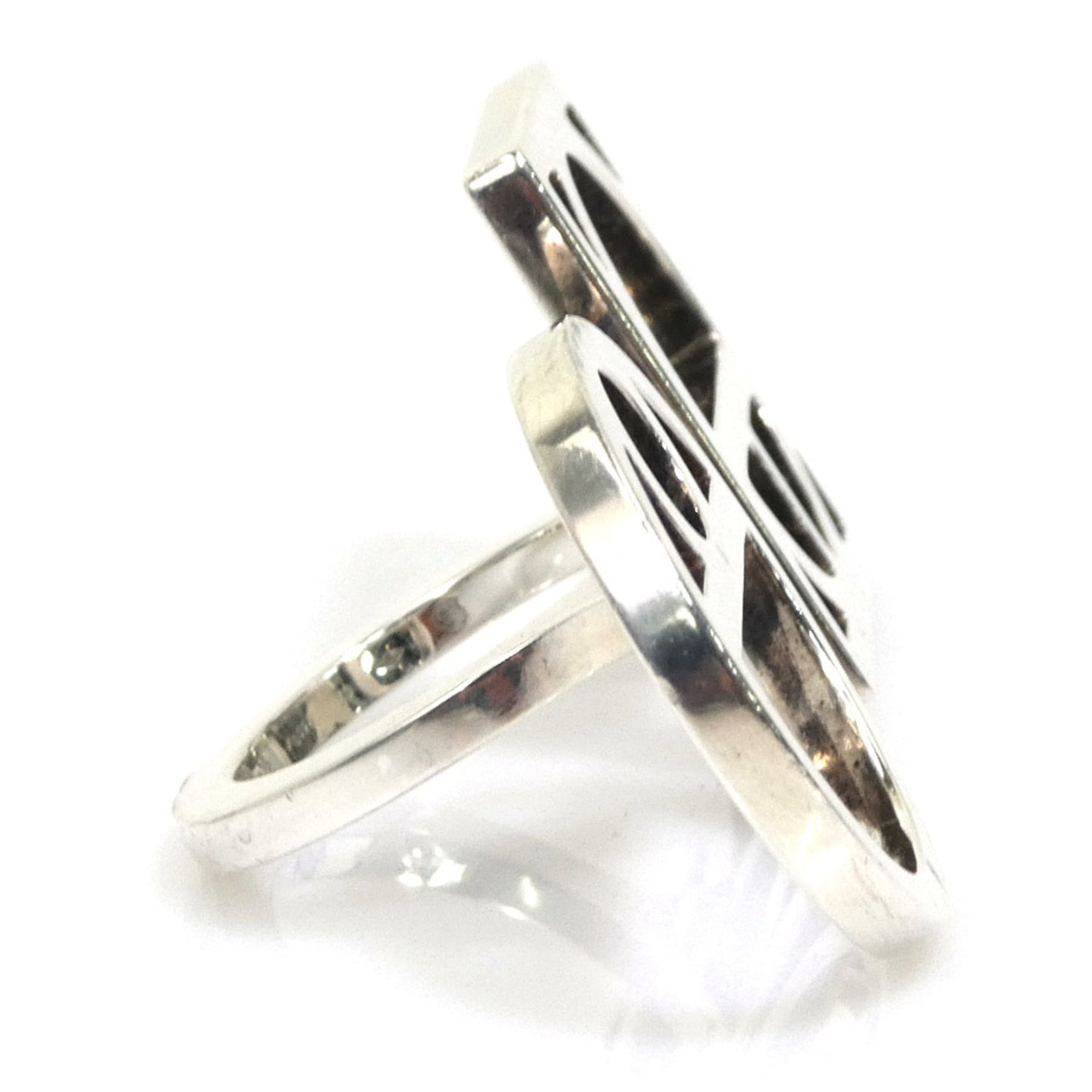 Hermes Silver Silver 925 Band Ring (Pre-Owned)