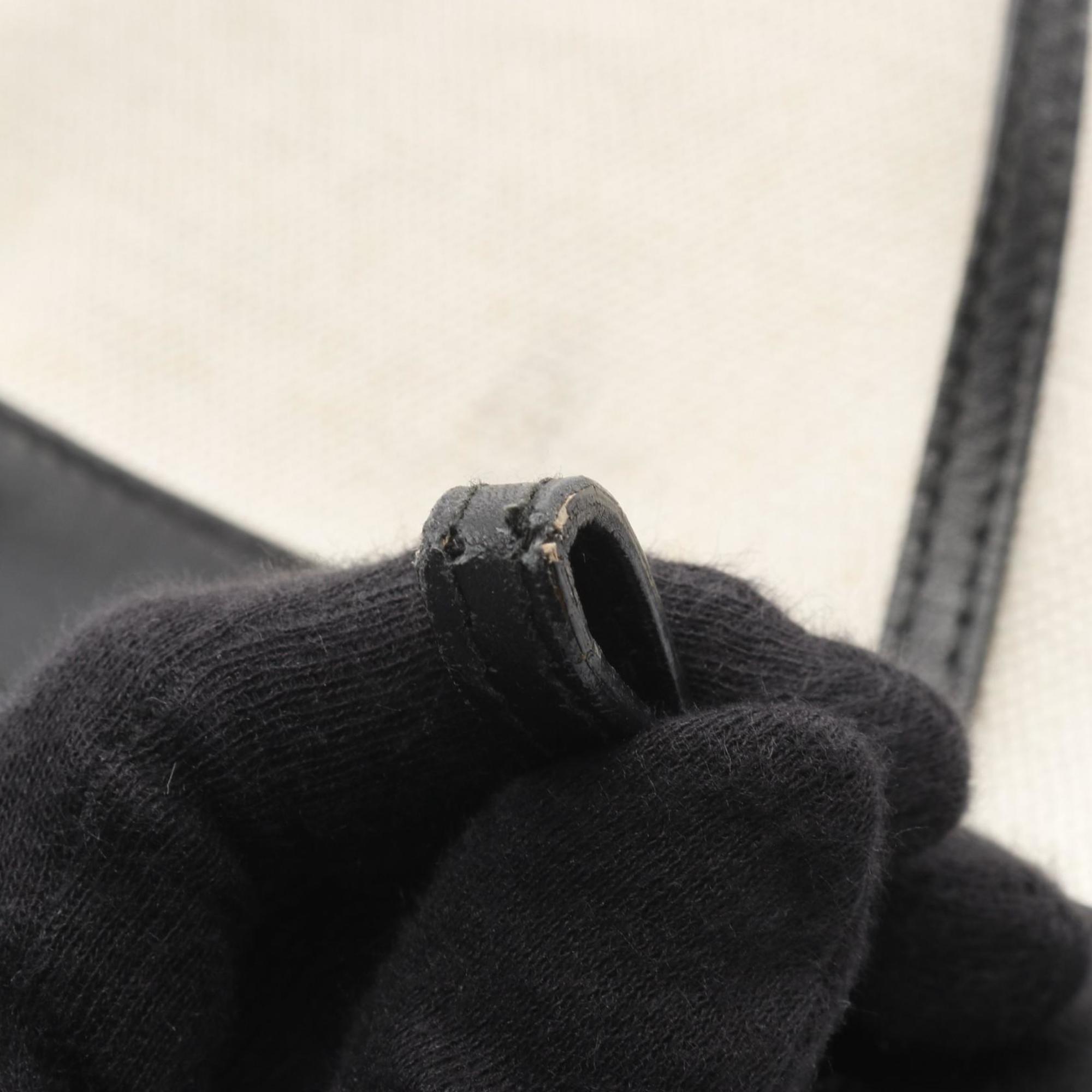 Balenciaga Navy Pochette Black Ivory Canvas Pochette Shoulder Bag (Pre-Owned)