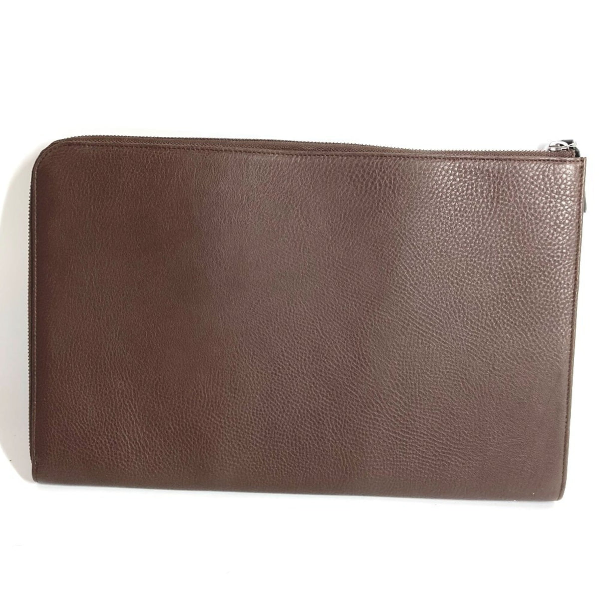 Bvlgari Black Brown Leather Clutch Bag (Pre-Owned)