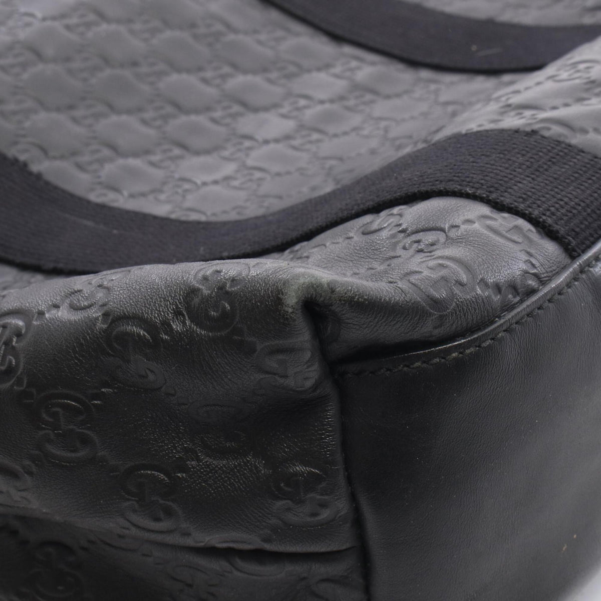 Gucci Black Leather Handbag Tote Bag (Pre-Owned)