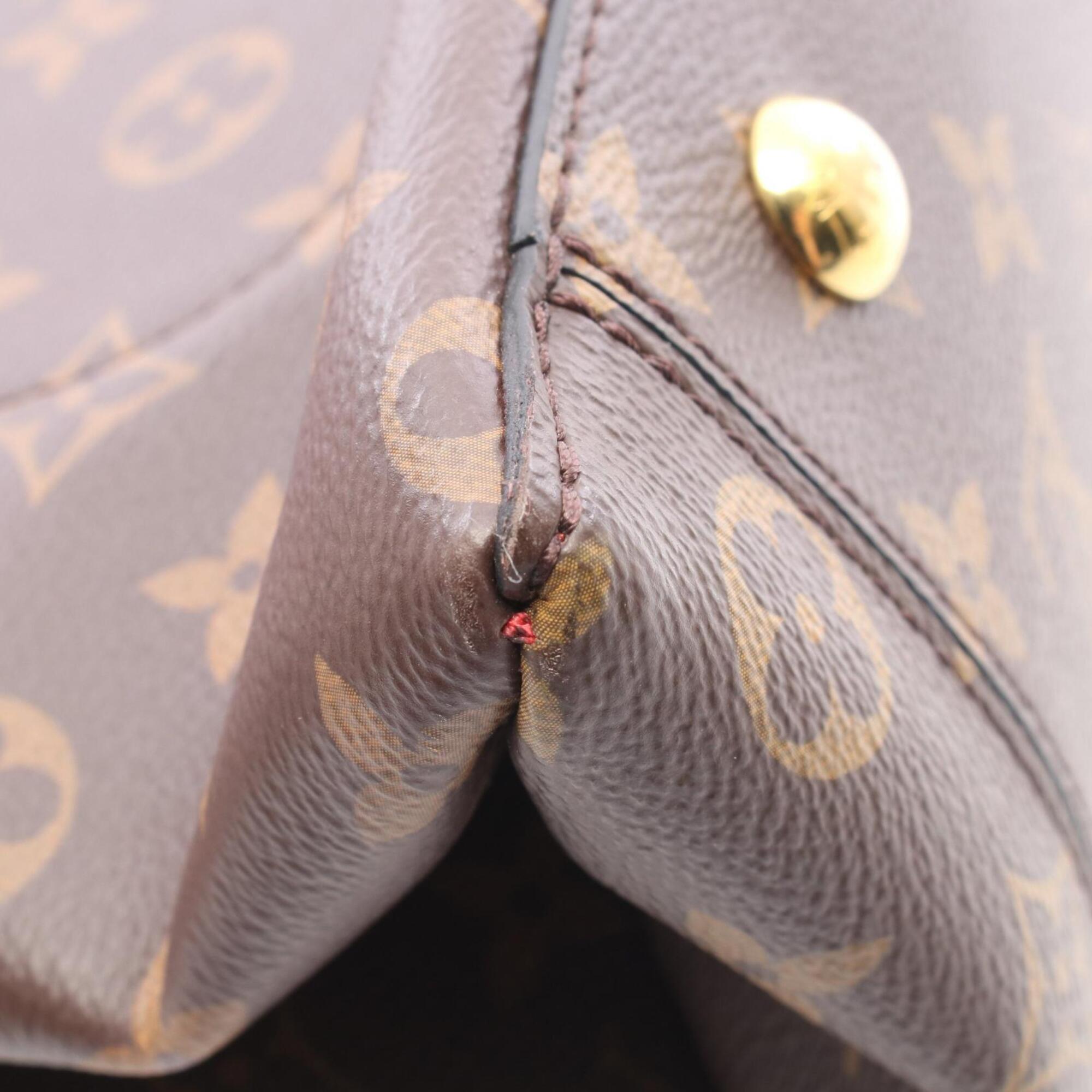 Louis Vuitton Brown Coquelicots Monogram Red Color Coated Canvas Leather Handbag Tote Bag (Pre-Owned)