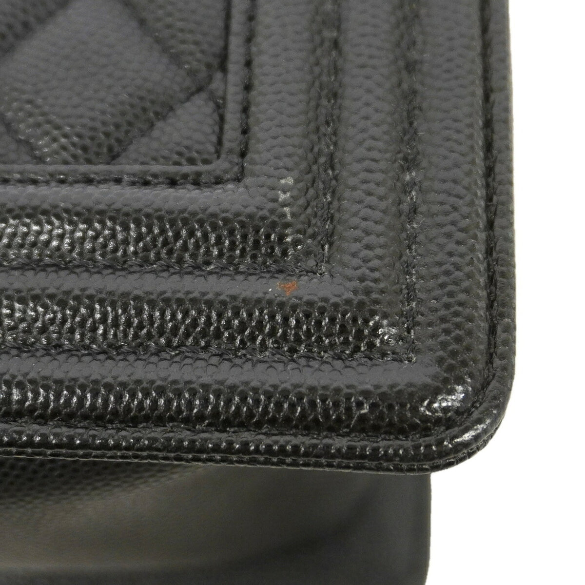 Chanel Black Grained Calfskin Shoulder Bag (Pre-Owned)