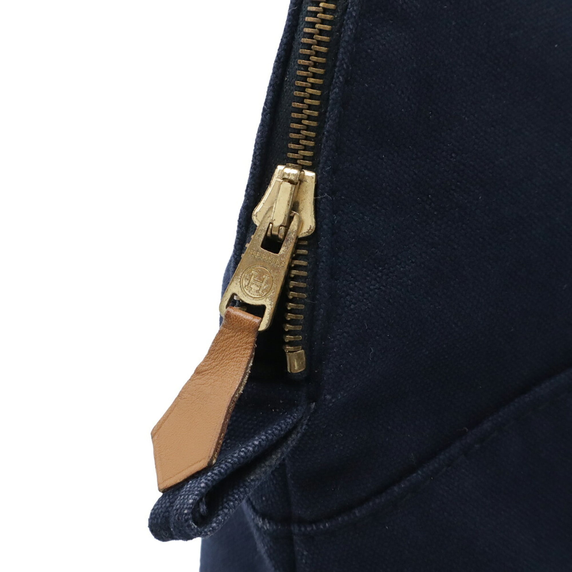 Hermes Navy Canvas Clutch Bag Pouch (Pre-Owned)
