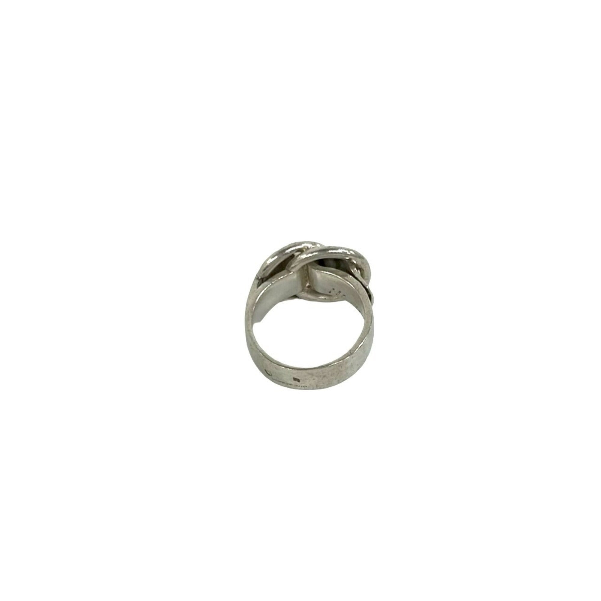 Hermes Silver Silver 925 Band Ring (Pre-Owned)