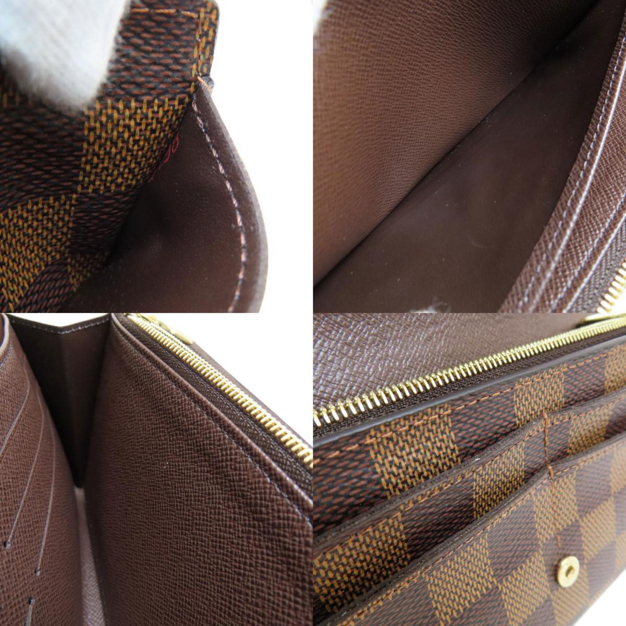 Louis Vuitton Damier Canvas Ebene Damier Canvas Long Wallet (Bi-Fold) (Pre-Owned)
