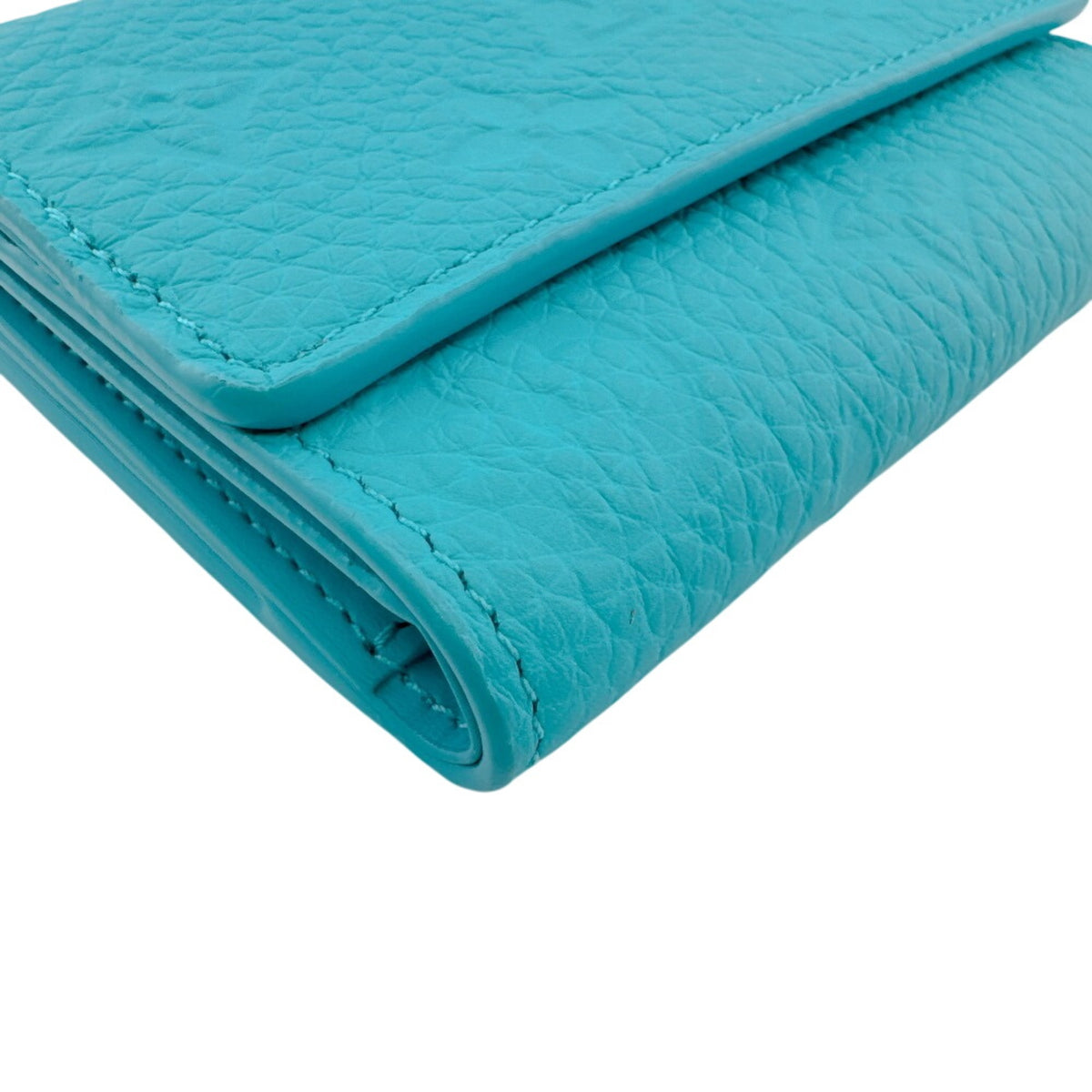 Louis Vuitton Blue Leather Wallet (Tri-Fold) (Pre-Owned)