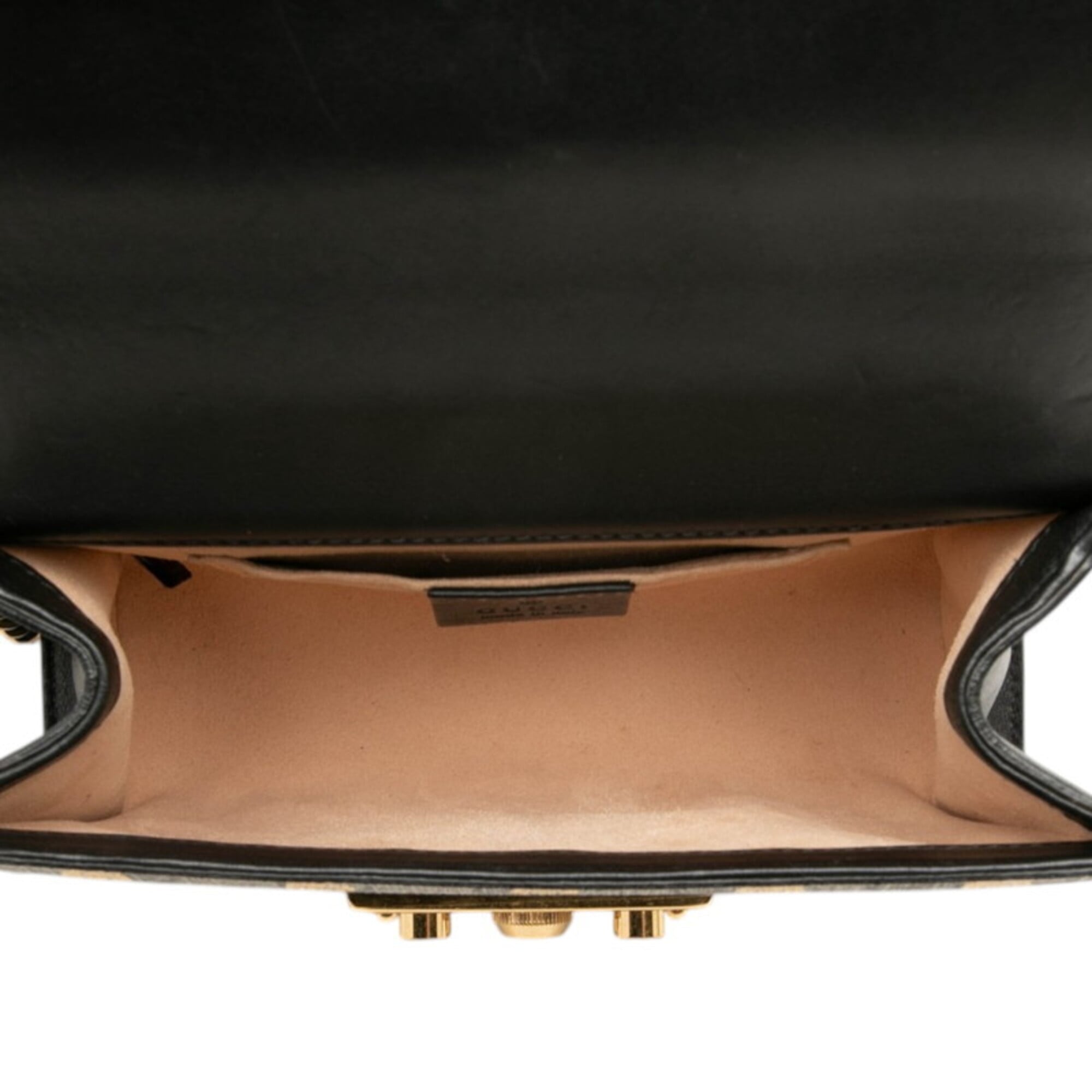 Gucci Beige Black Pvc Leather Shoulder Bag (Pre-Owned)
