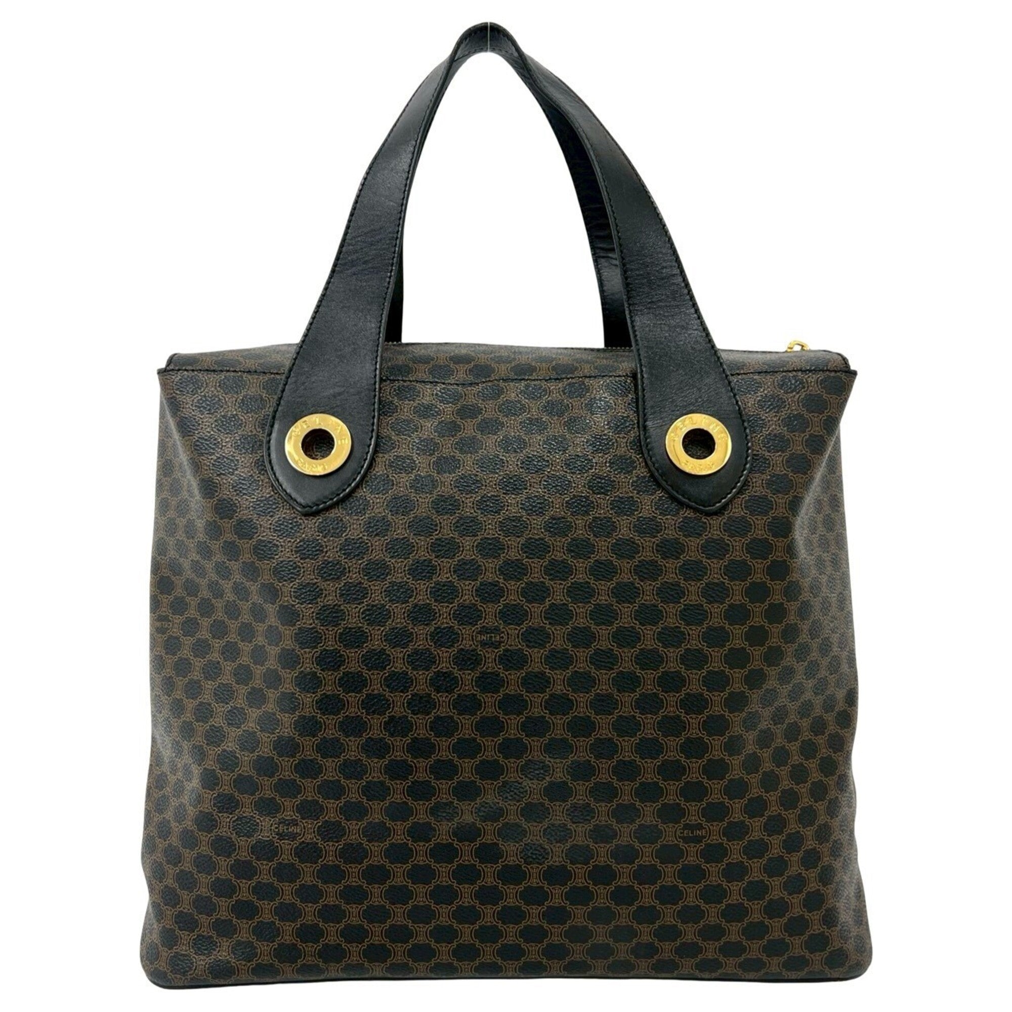 Celine Black Brown Leather Pvc Handbag Tote Bag (Pre-Owned)