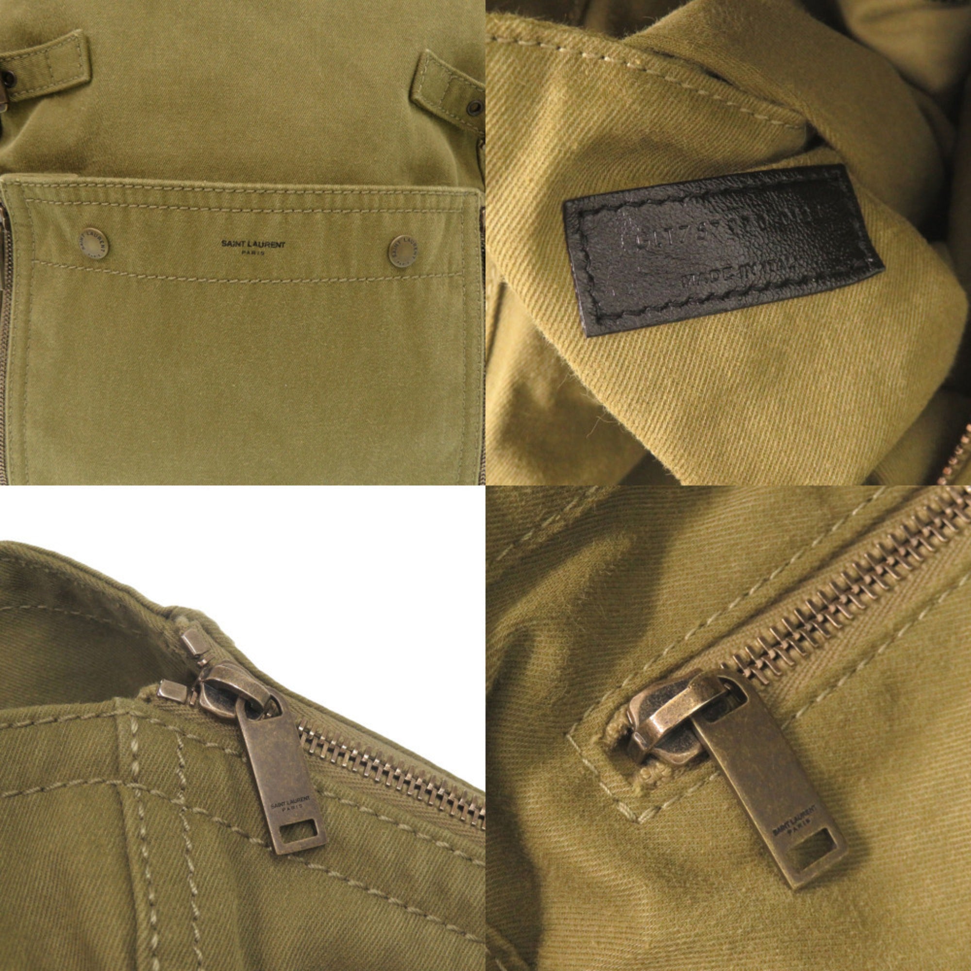 Yves Saint Laurent Khaki Canvas Tote Bag (Pre-Owned)