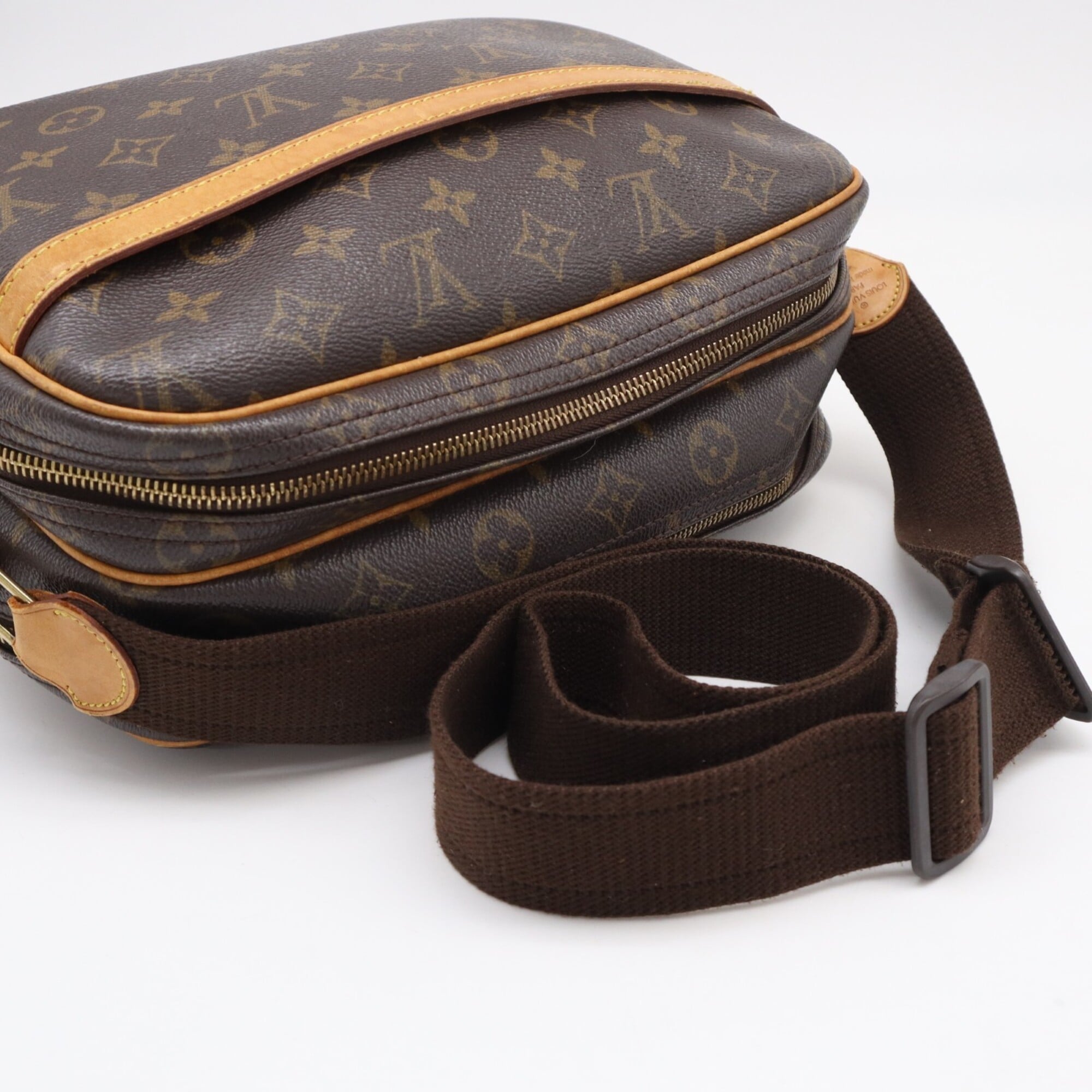 Louis Vuitton Monogram Beige Brown Coated Canvas Leather Shoulder Bag (Pre-Owned)