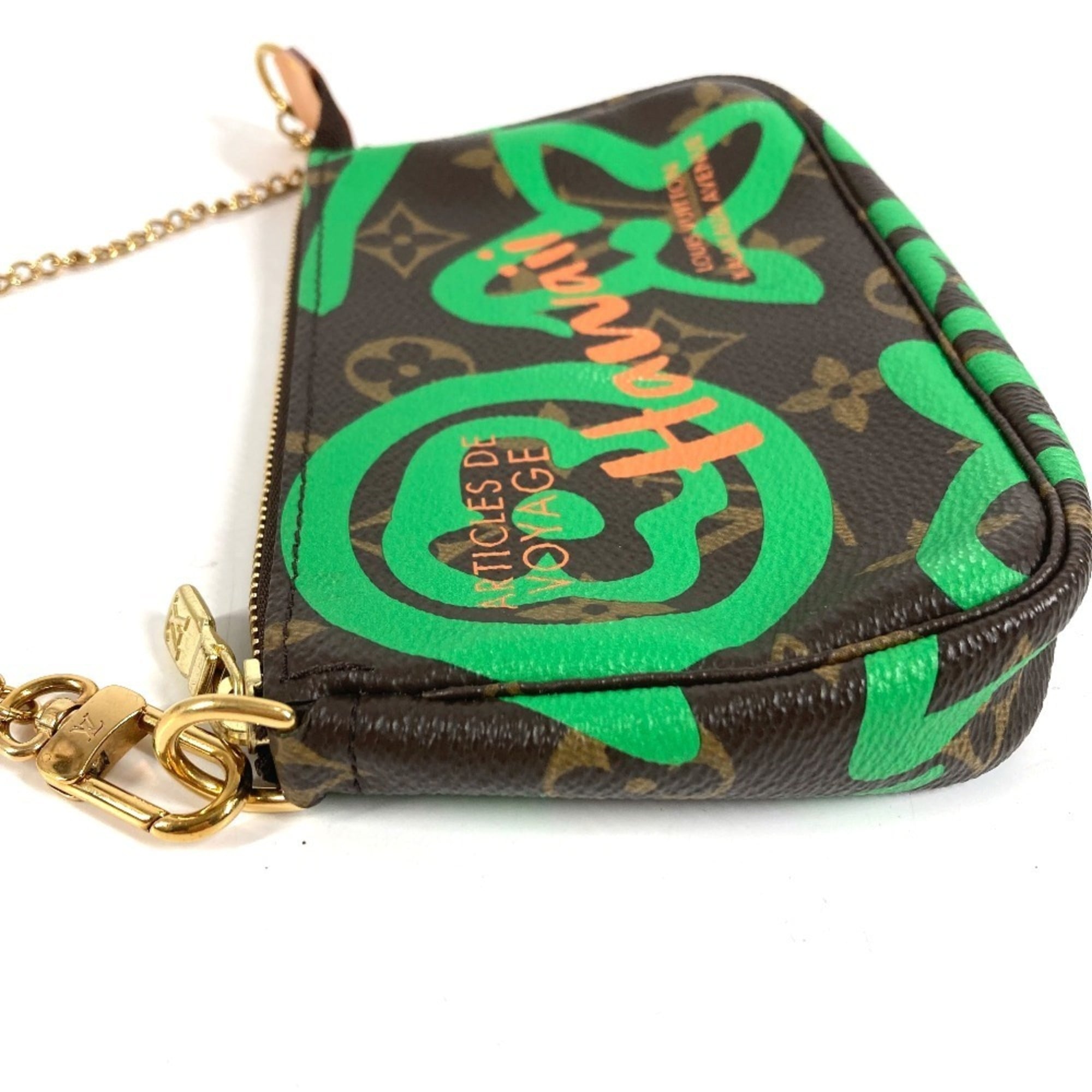 Louis Vuitton Brown Green Monogram Monogram Canvas Handbag Pouch (Pre-Owned)