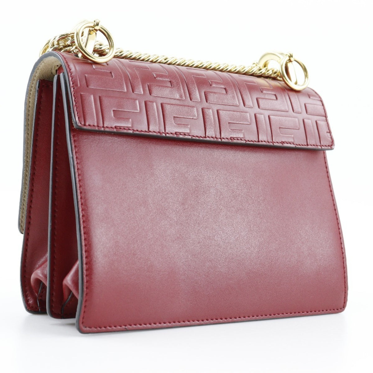 Fendi Red Color Leather Shoulder Bag (Pre-Owned)