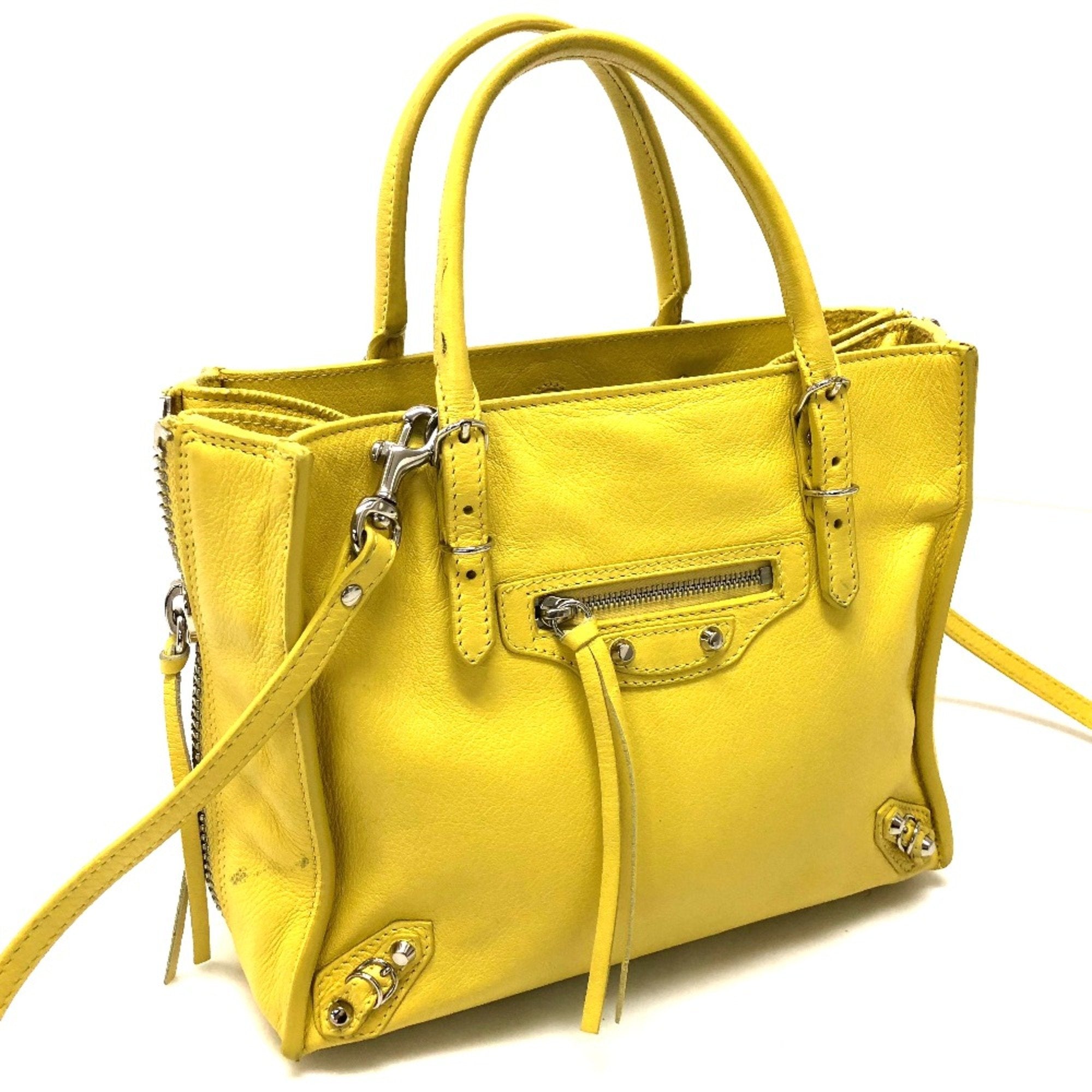 Balenciaga Yellow Leather Shoulder Bag (Pre-Owned)