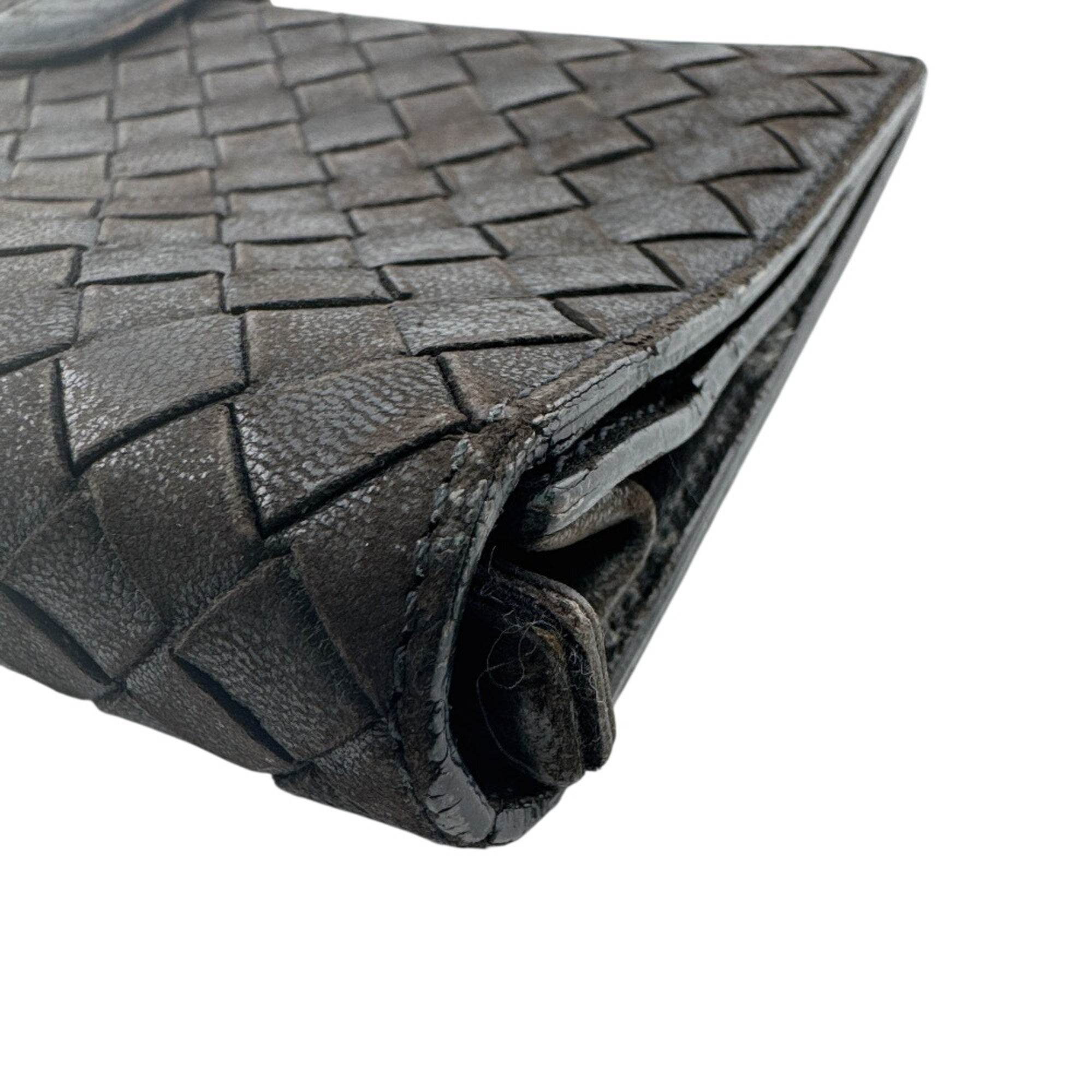 Bottega Veneta Black Intrecciato Long Wallet (Bi-Fold) (Pre-Owned)