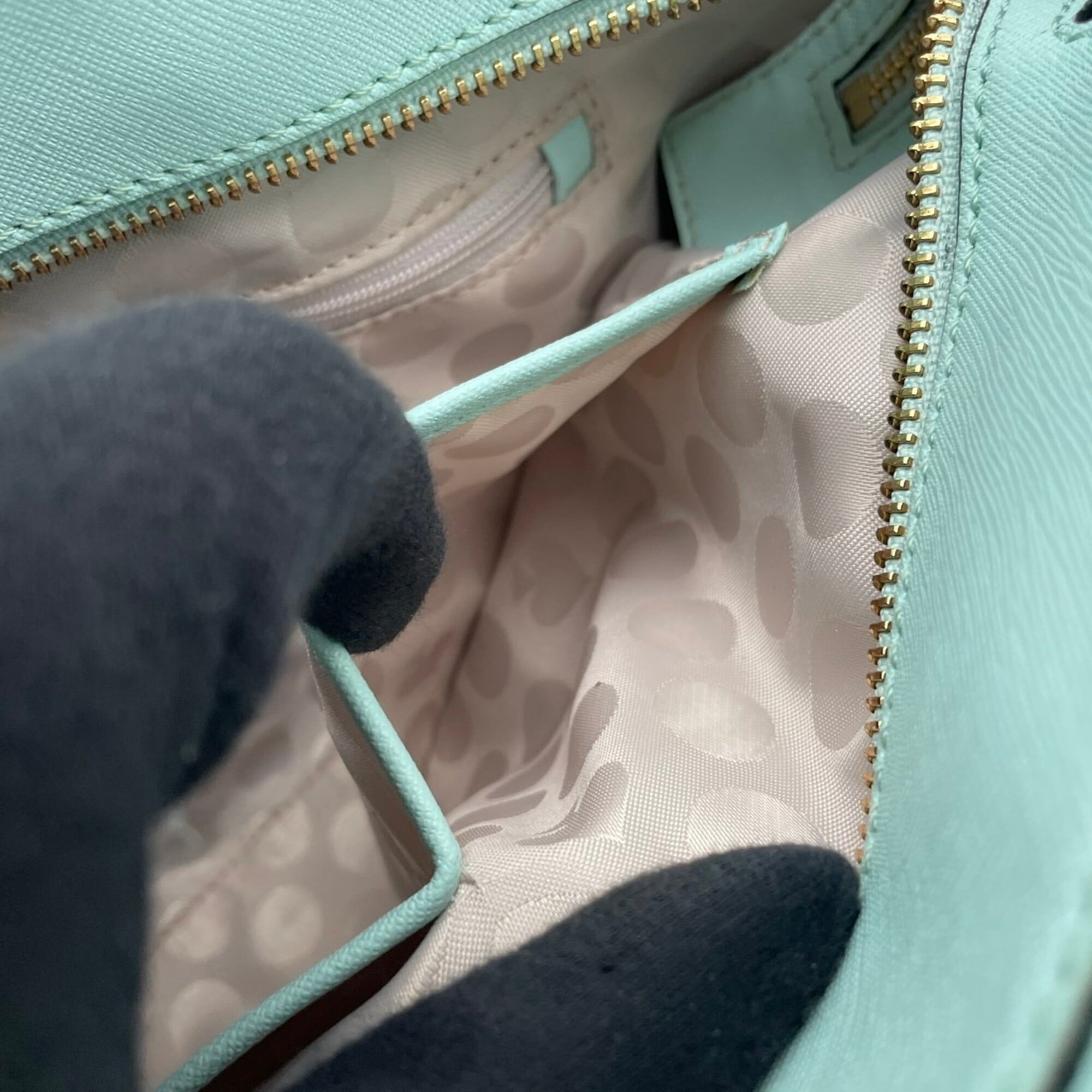 Kate Spade Black Green Leather Handbag Shoulder Bag (Pre-Owned)