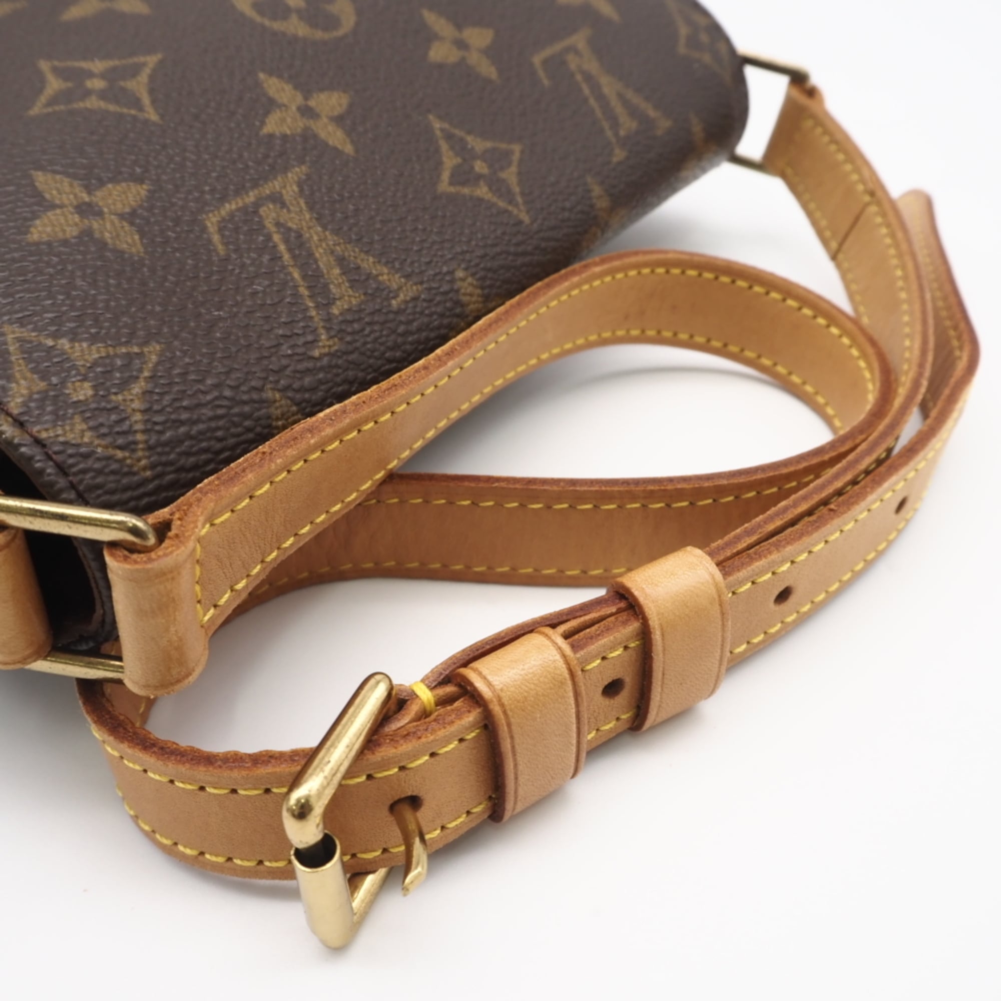 Louis Vuitton Monogram Beige Brown Coated Canvas Leather Shoulder Bag (Pre-Owned)