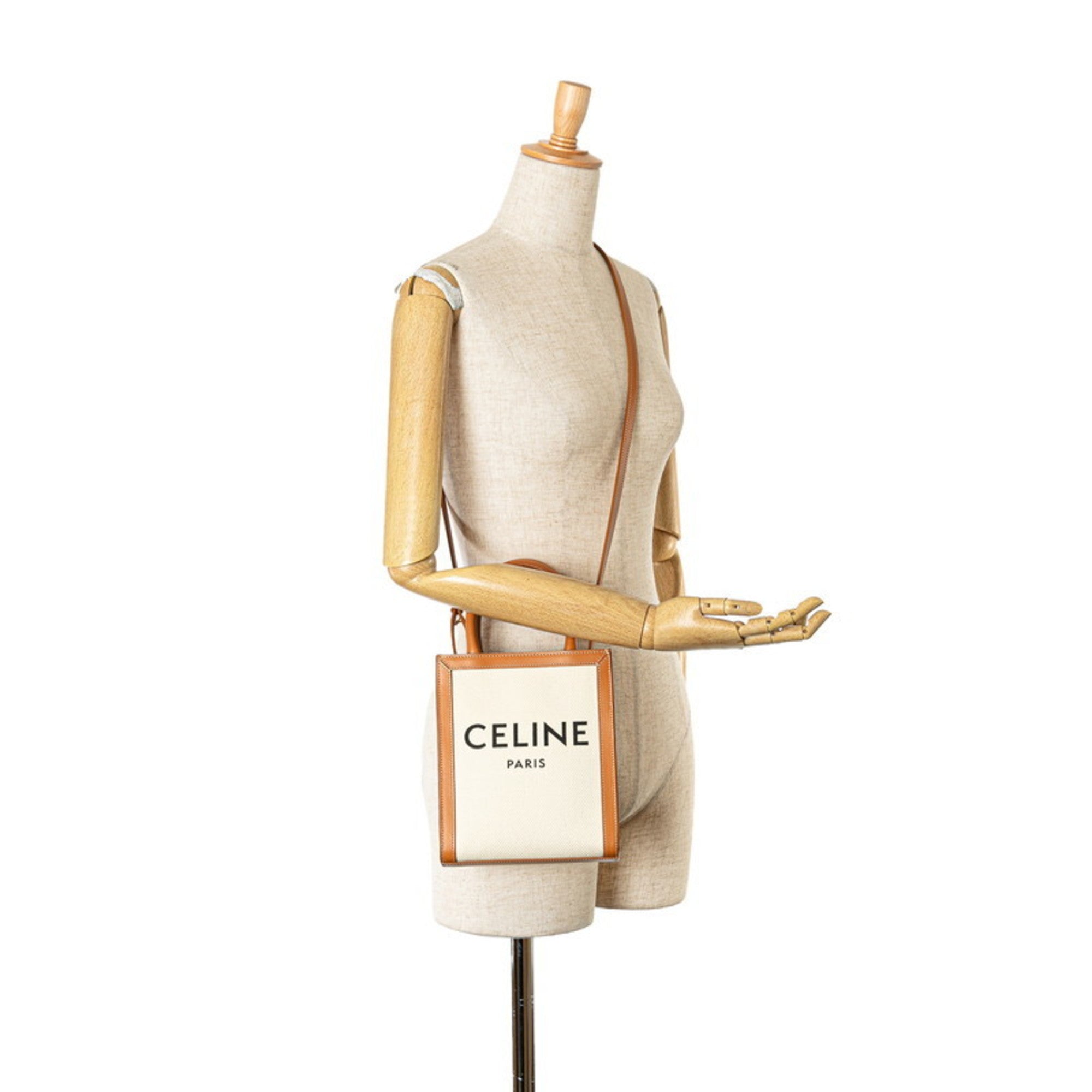 Celine Canvas Leather Handbag Shoulder Bag (Pre-Owned)