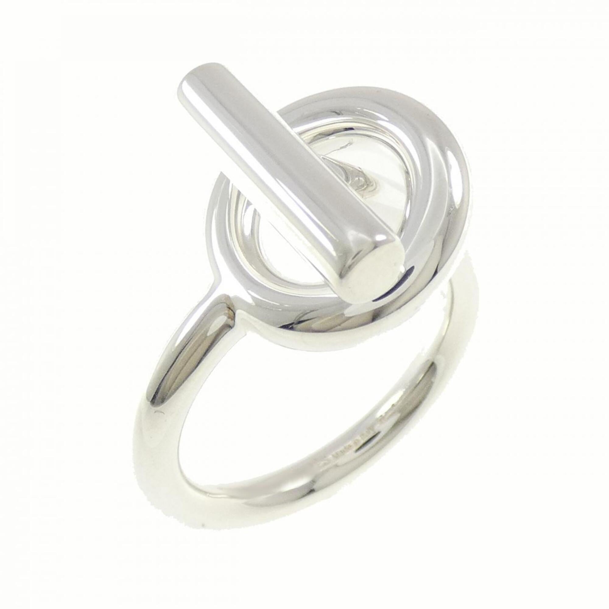 Hermes Silver Silver 925 Band Ring (Pre-Owned)