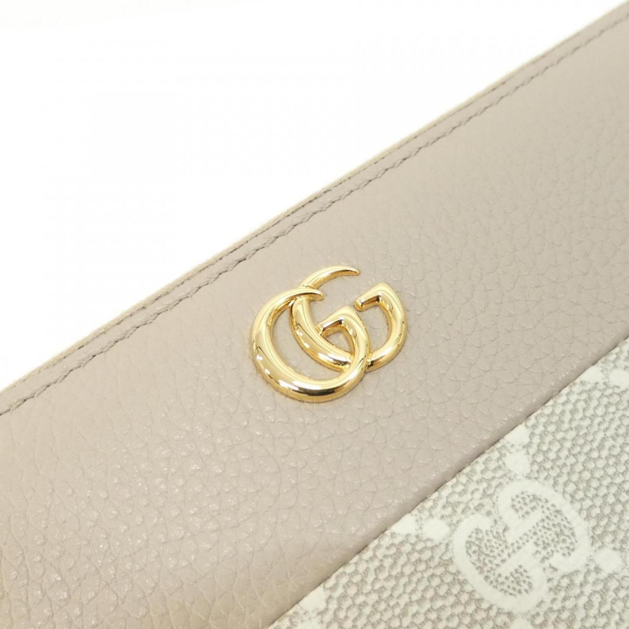 Gucci Beige White Gg Supreme Long Wallet (Bi-Fold) (Pre-Owned)